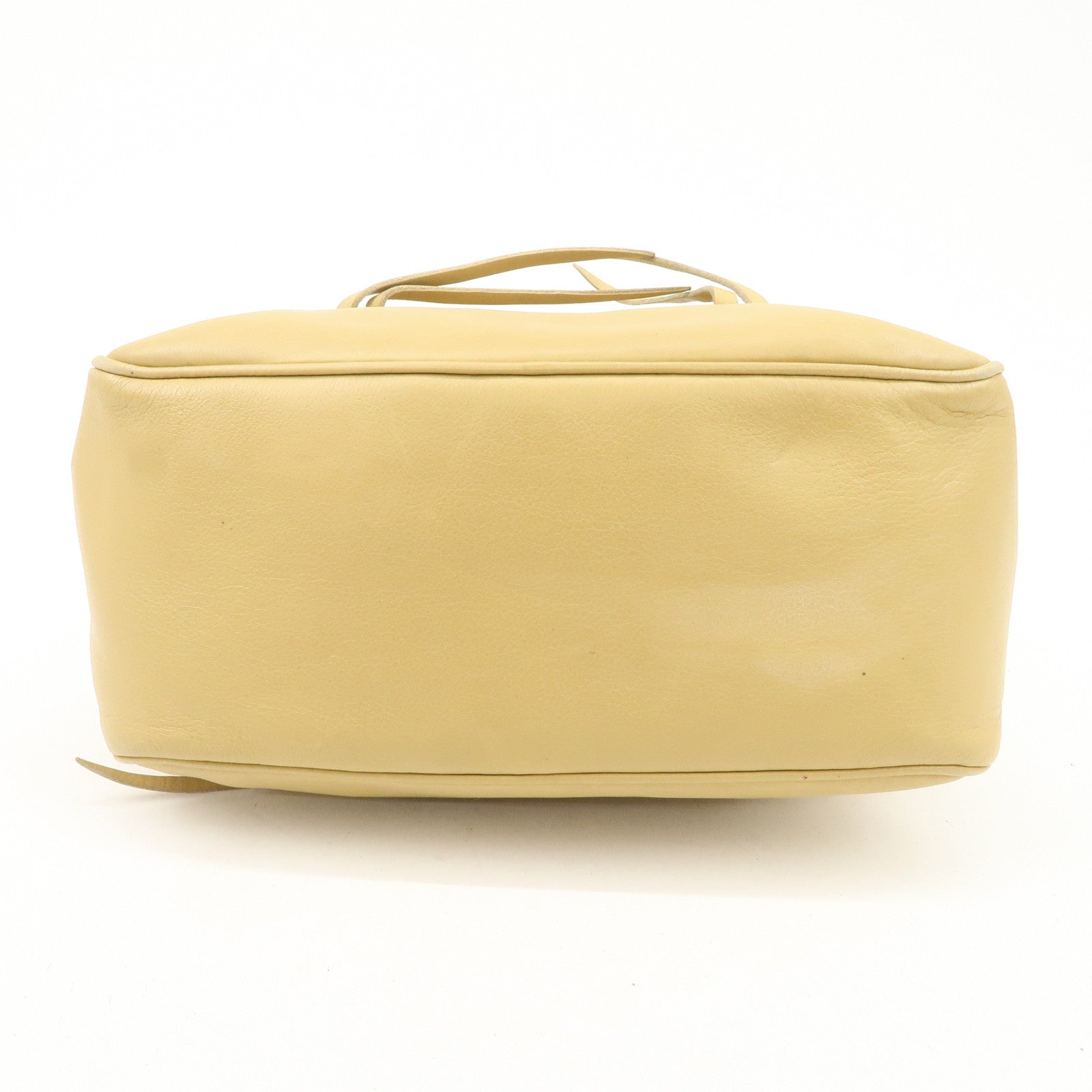 LOEWE Anagram Leather Suede Punching Boston Bag Beige Used