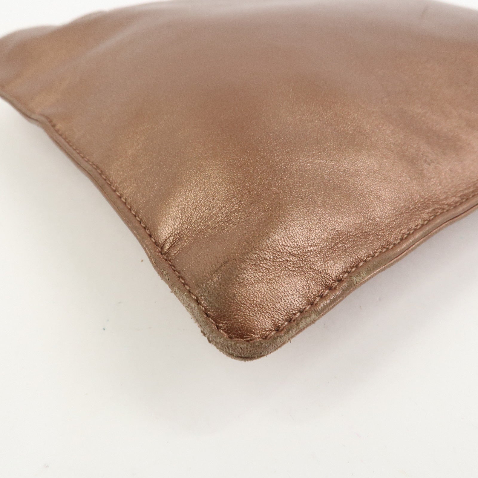 LOEWE Logo Leather Hand Bag Tote Bag Metallic Brown