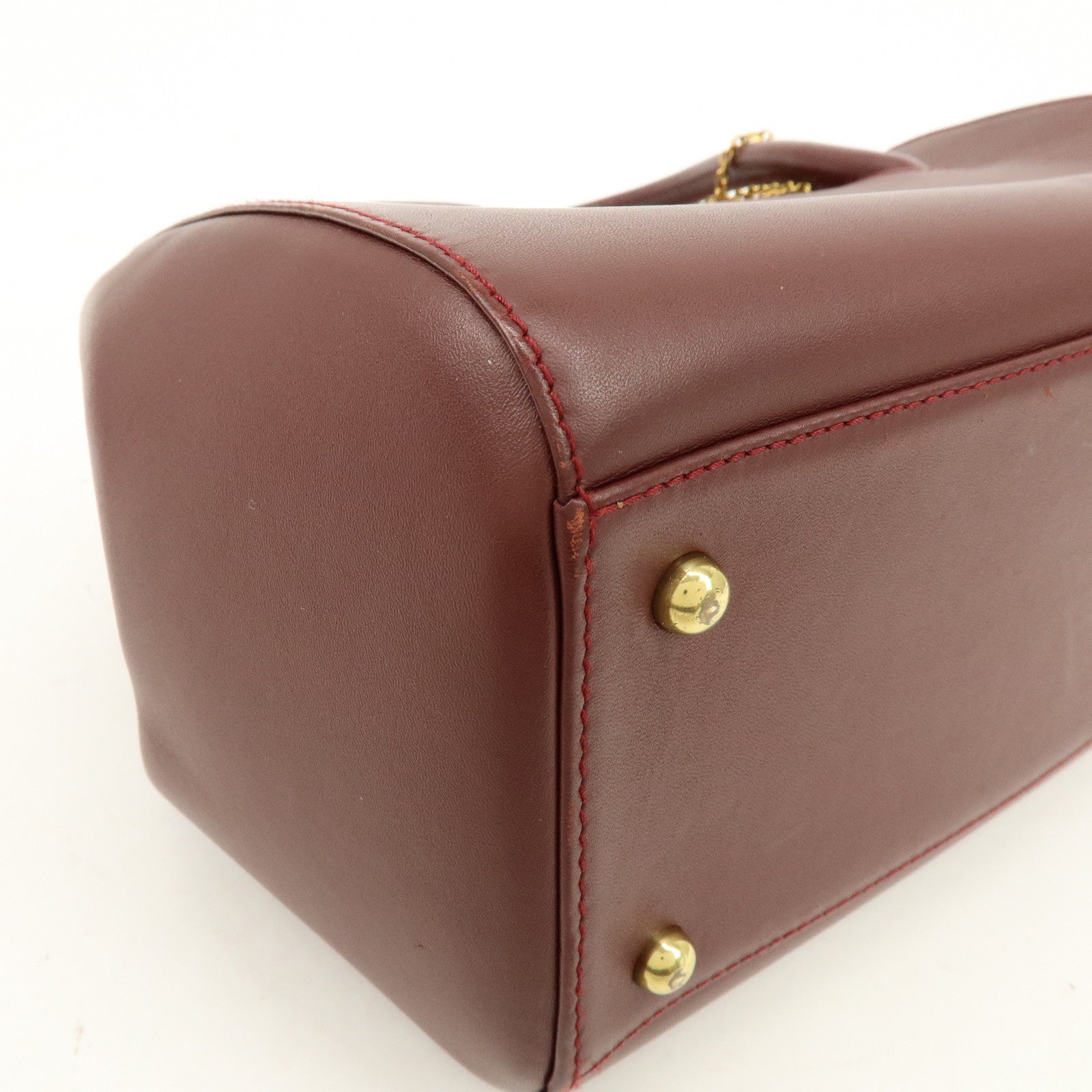 Cartier Must de Cartier Leather Hand Bag Tote Bag Bordeaux