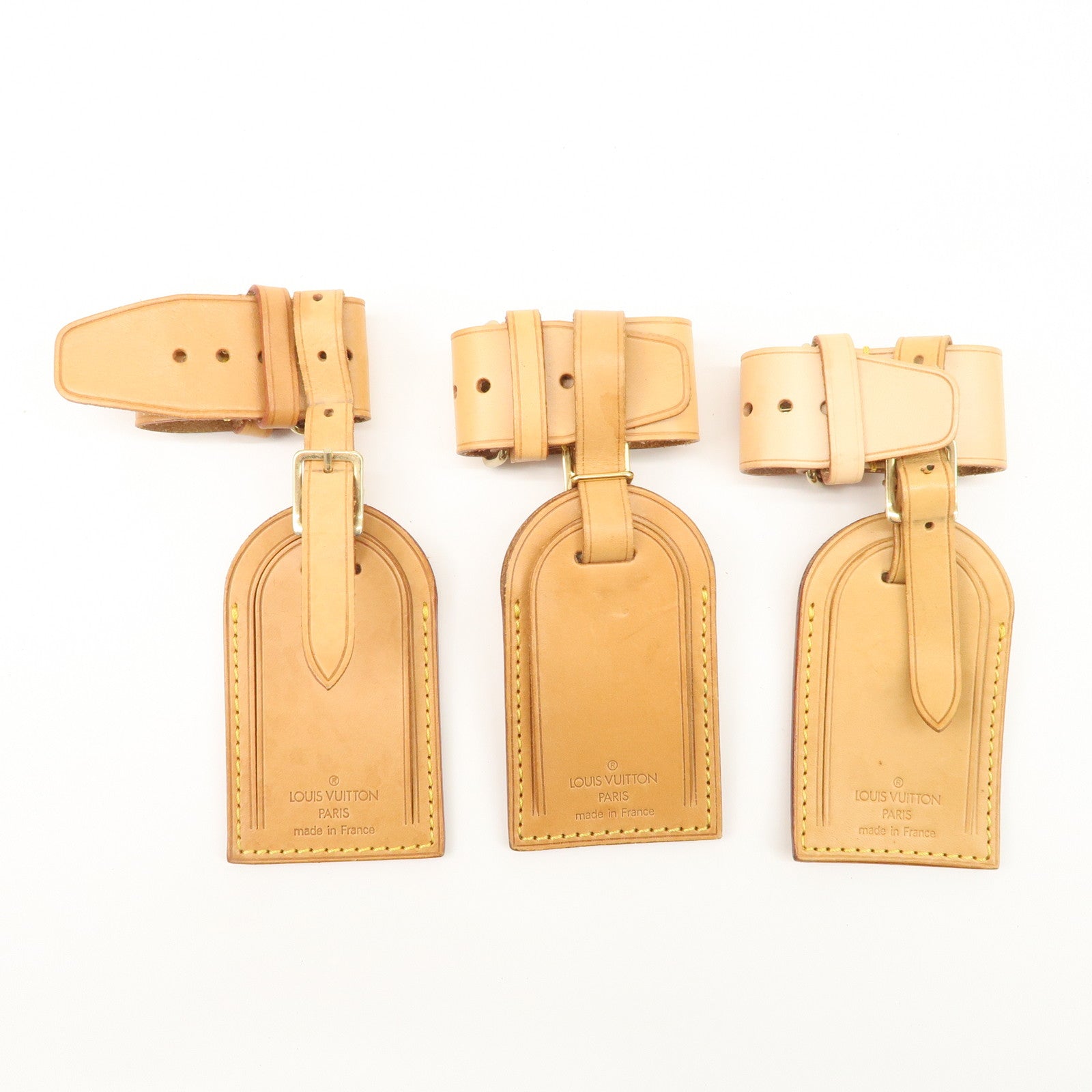 Louis Vuitton Set of 15 Nume Leather Name Tag & Poignet Natural Used