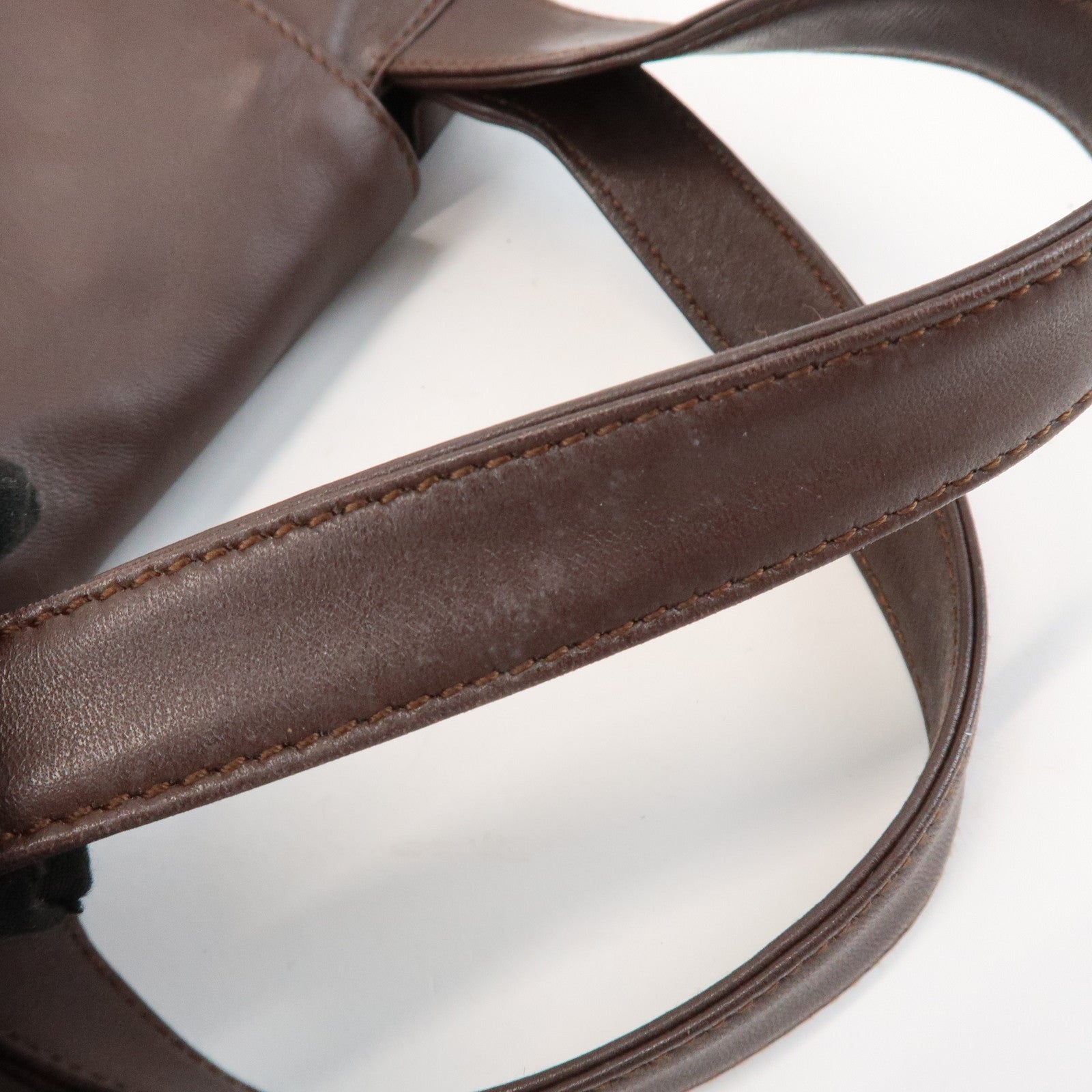 LOEWE Anagram Logo Leather Hand Bag Mini Tote Bag Brown