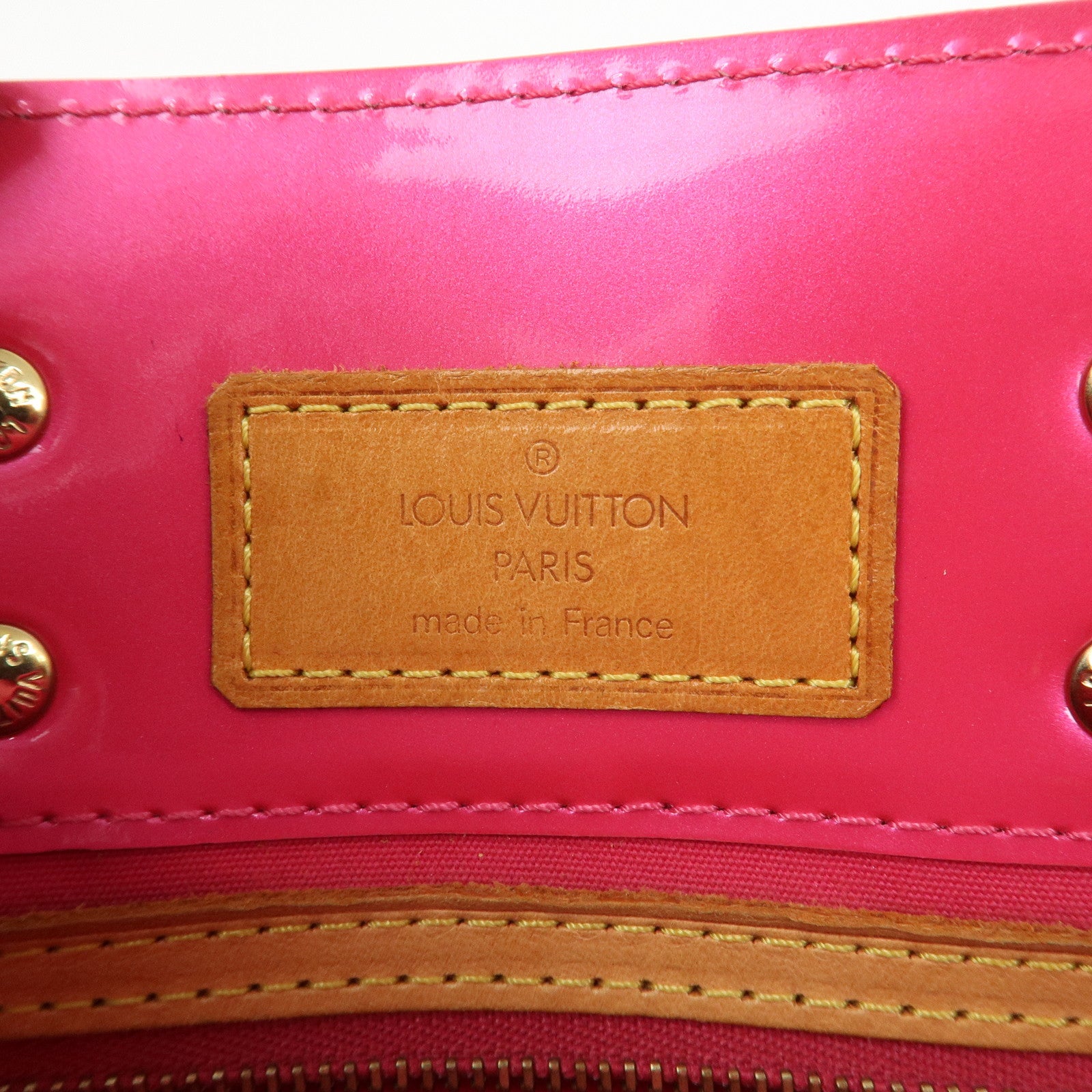 Louis Vuitton Monogram Vernis Lead PM Hand Bag Fuchsia Pink M91221