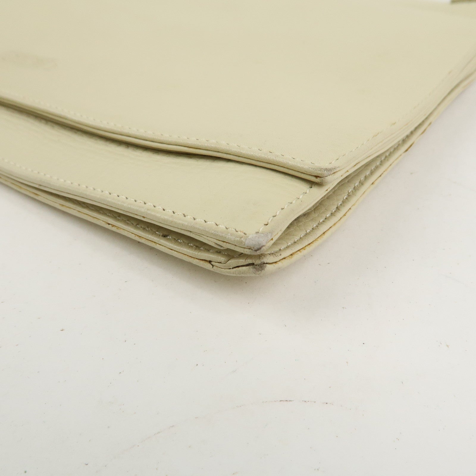 LOEWE Logo Leather Shoulder Bag Crossbody Bag Ivory