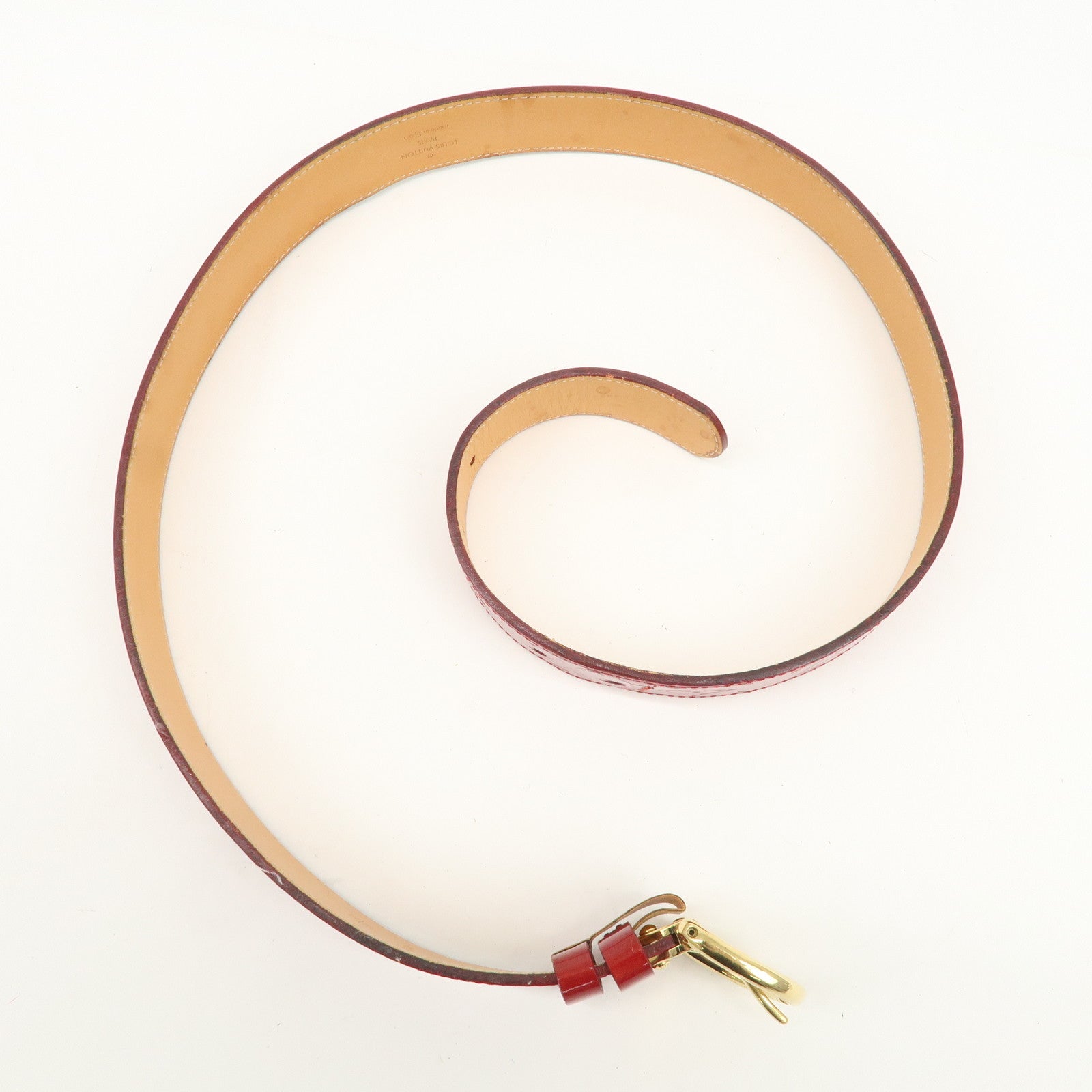 Louis Vuitton Monogram Vernis Ceinture Carre Belt 90/36 Red M6980