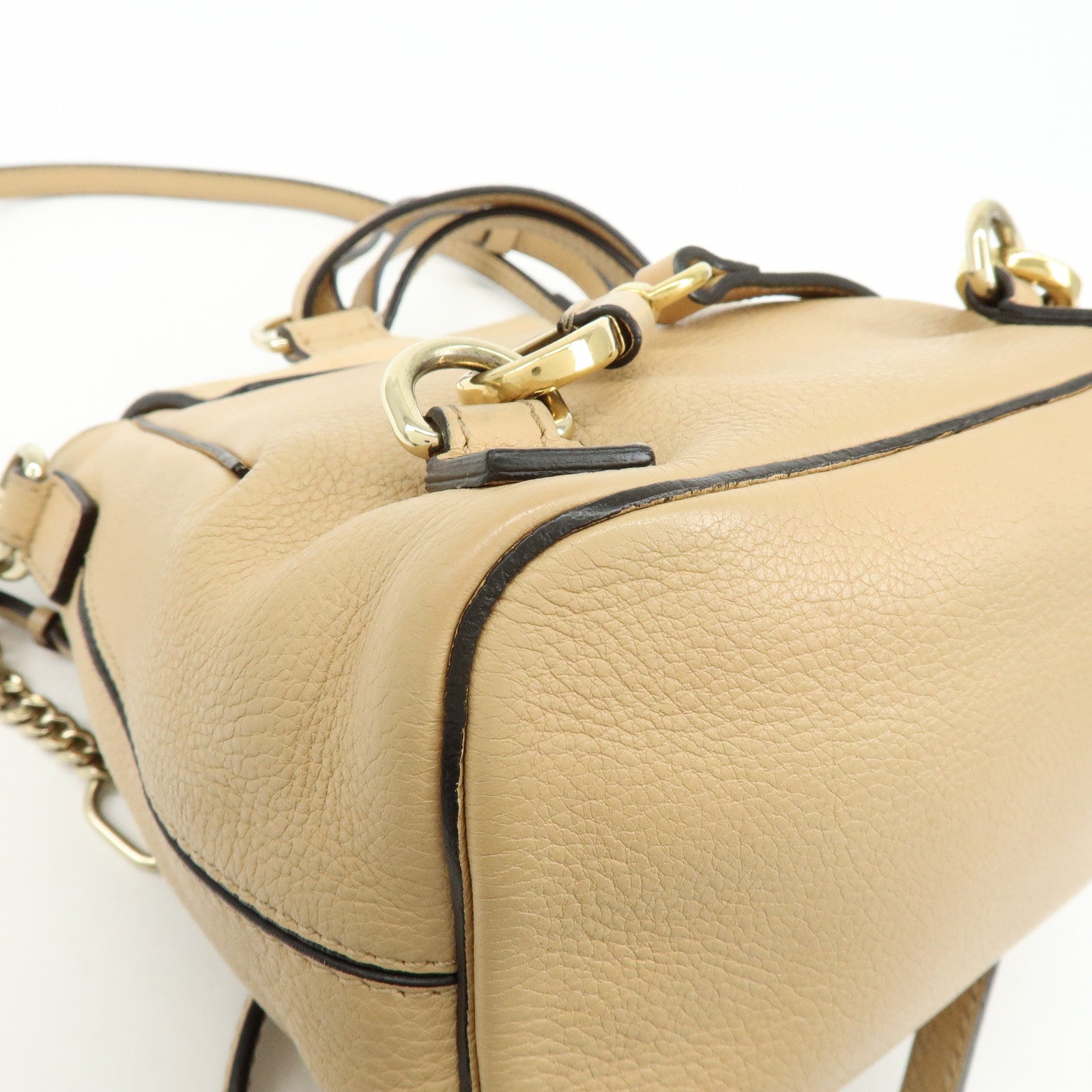 Chloe Faye Suede Leather 2Way Bag Backpack Hand Bag Beige