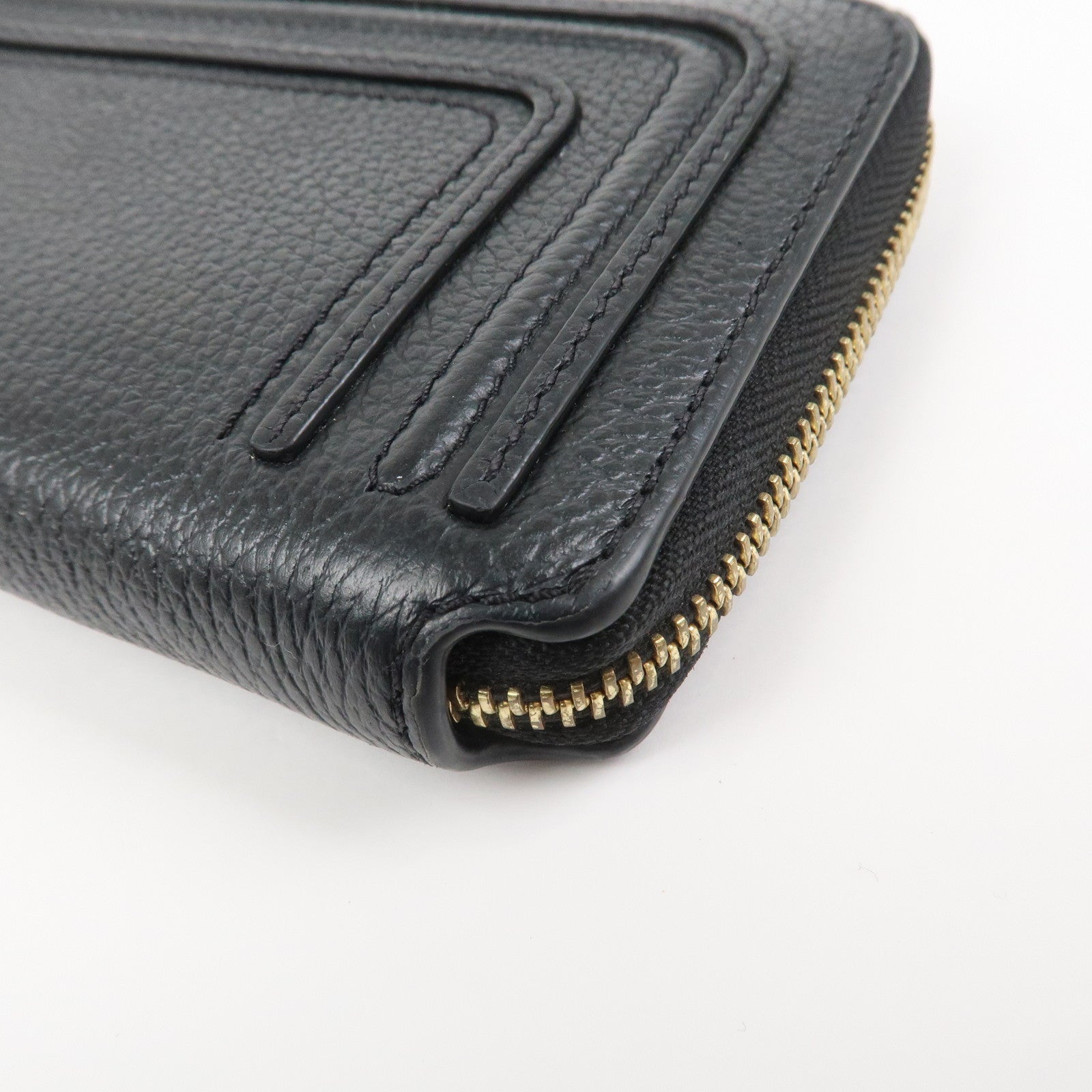 Chloe Marcie Leather Zippy Long Wallet Black