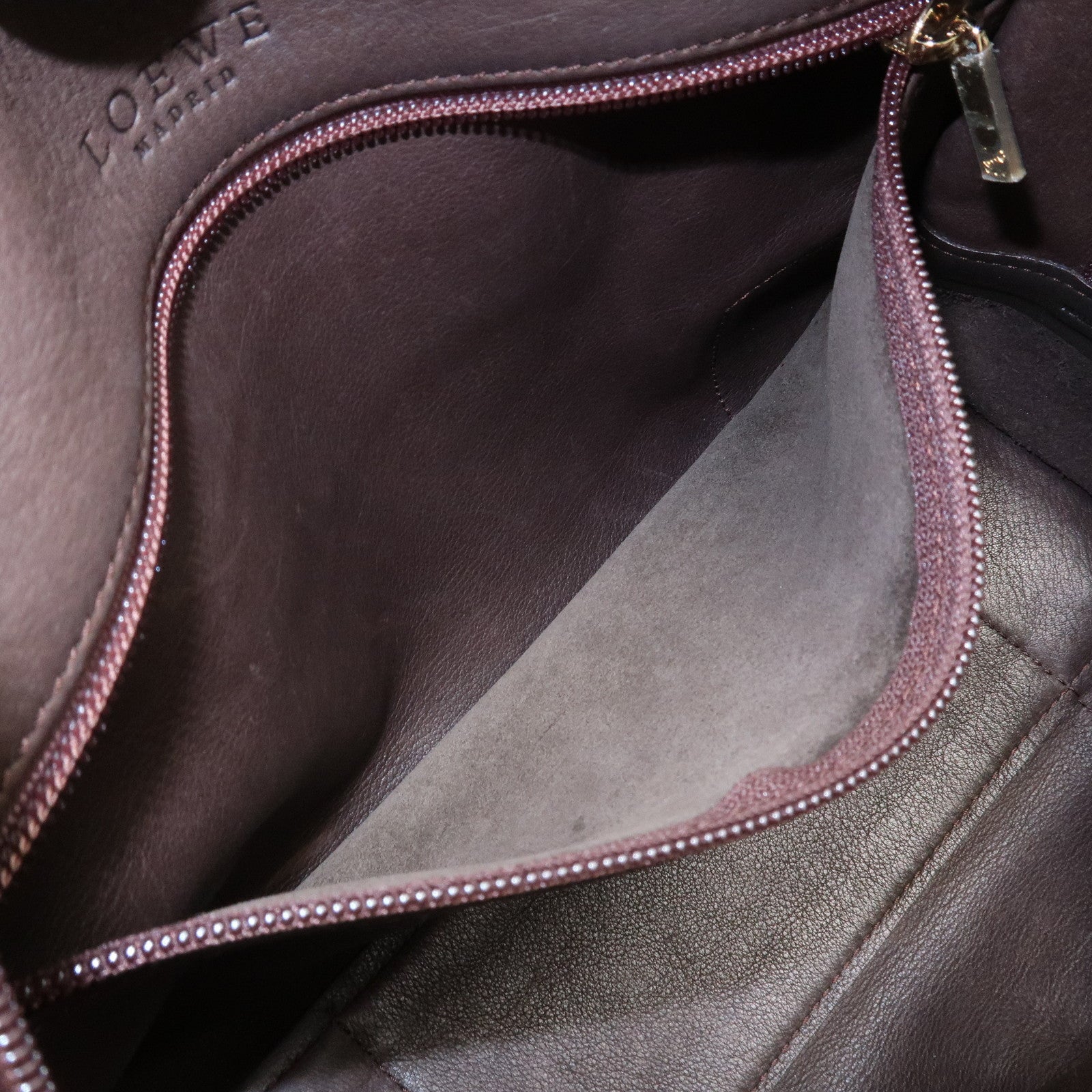 LOEWE Anagram Suede Leather Amazona 28 Hand Bag Brown