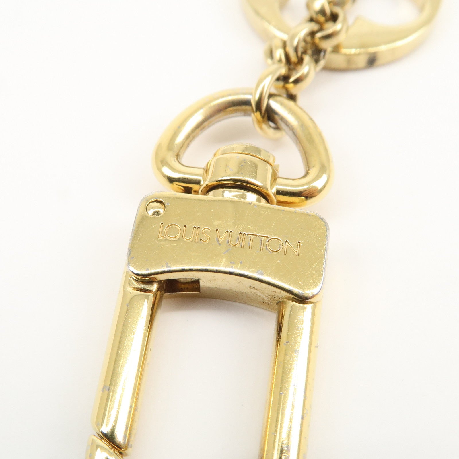 Louis Vuitton Fleur de Monogram Bag Charm Key Chain Gold M65111