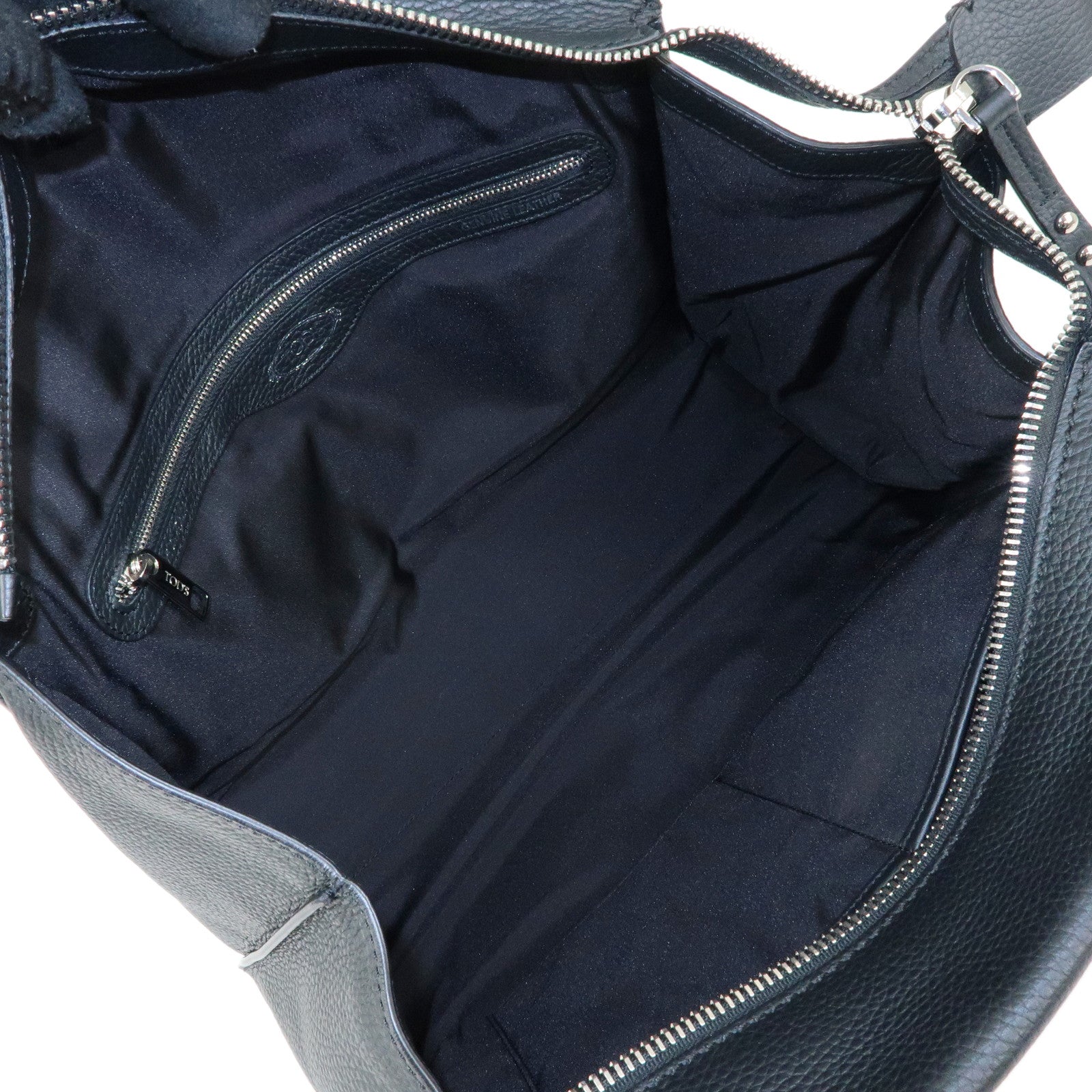 TOD’S Leather Tote Bag Hand Bag Black