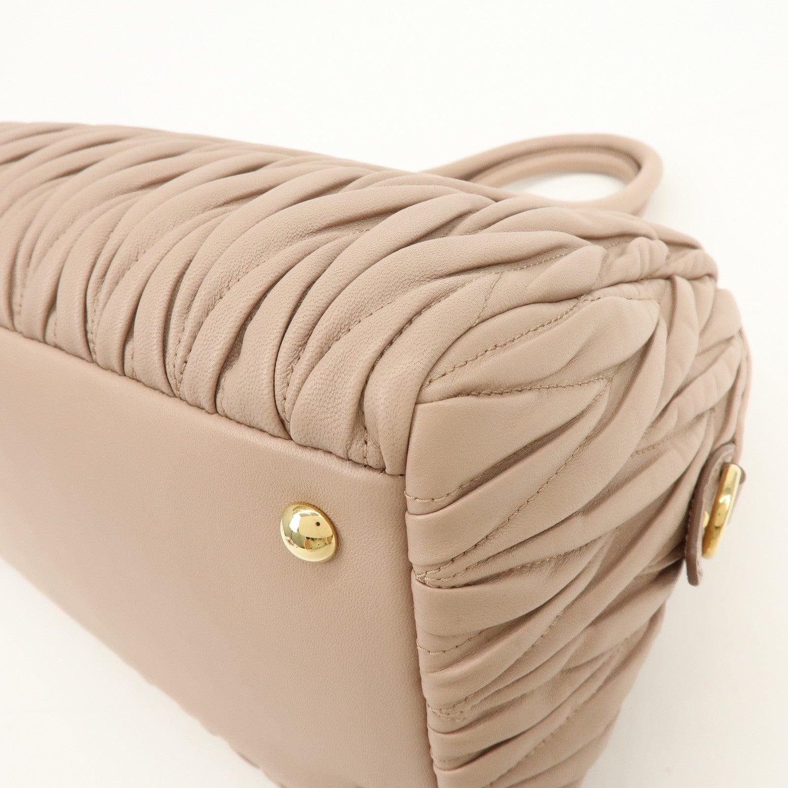 MIU MIU Matelasse Nappa Leather 2Way Hand Shoulder Bag Pink RLN059