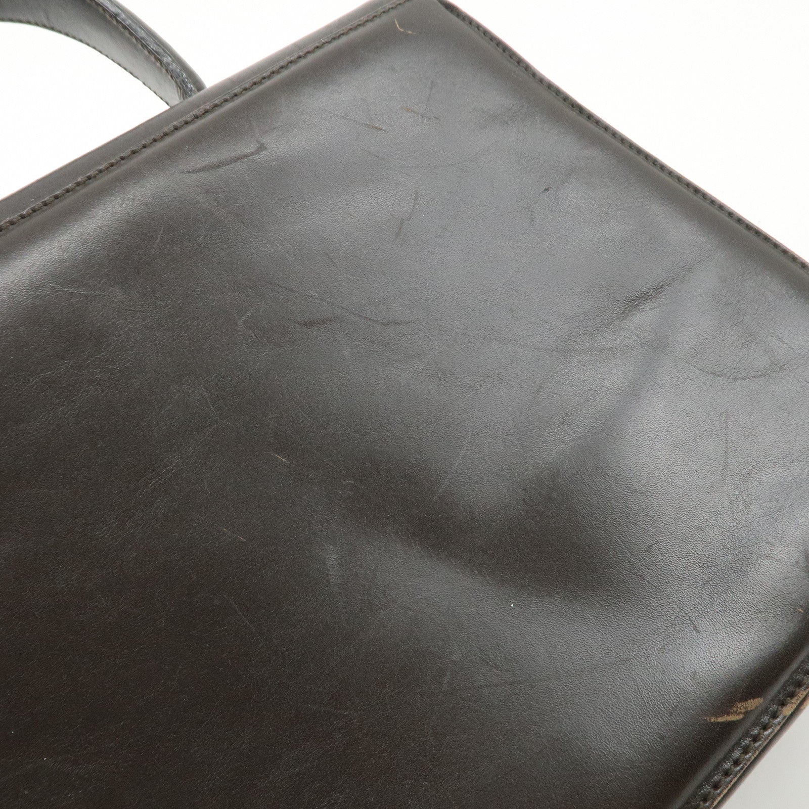 Ferragamo Gancini Leather 2Way Hand Bag Shoulder Bag Brown