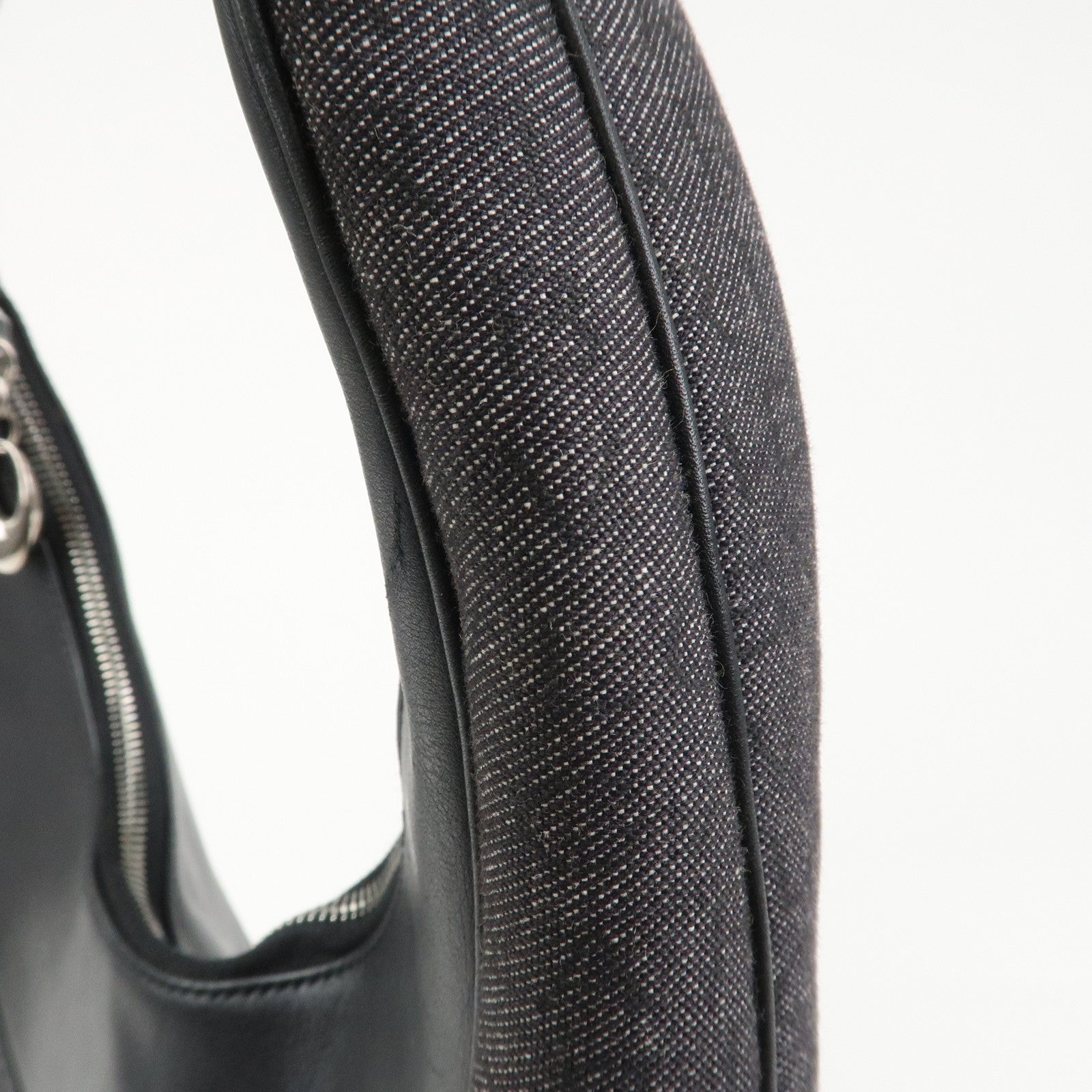 BVLGARI Logo Mania Canvas Leather Ascot Shoulder Bag Black