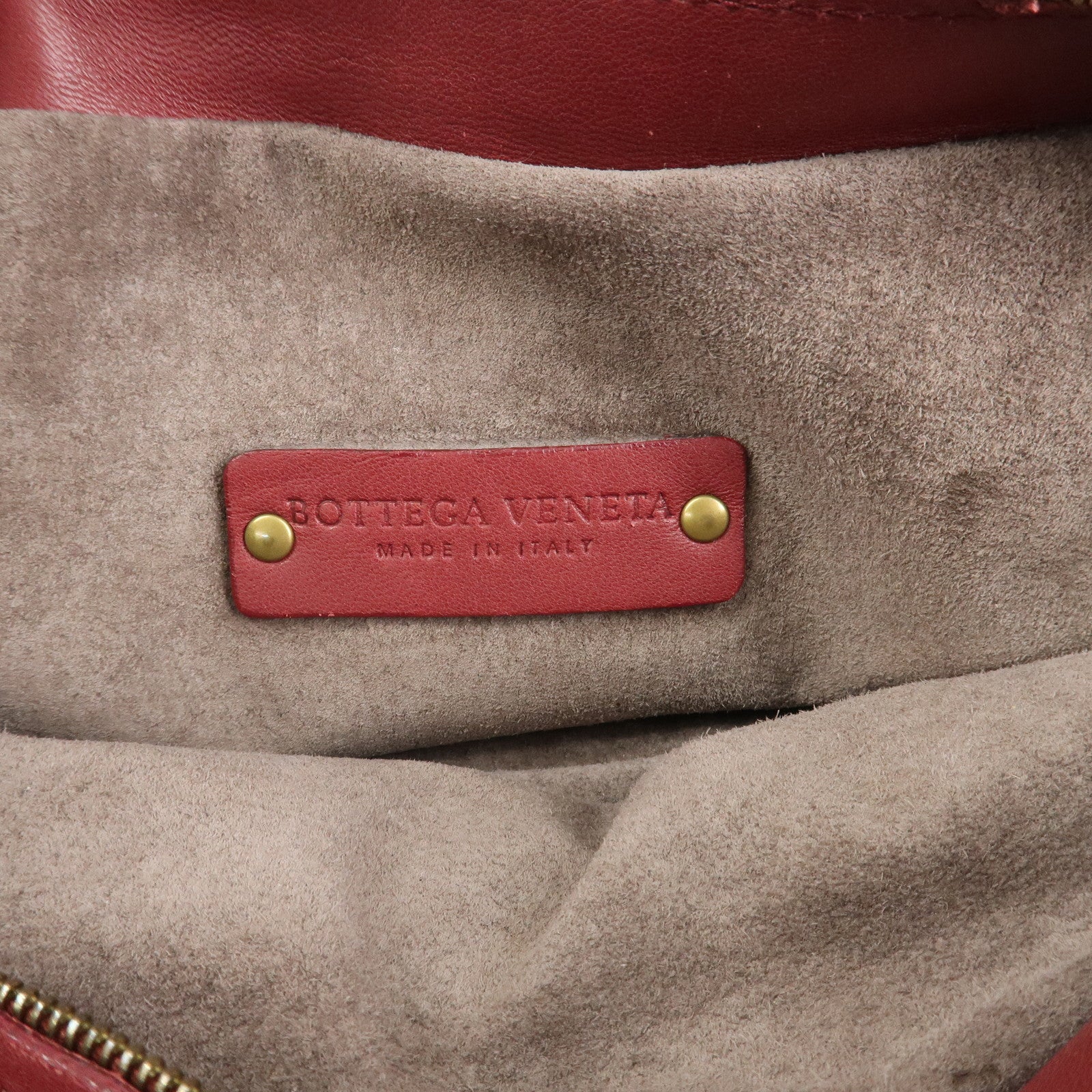 BOTTEGA VENETA Intrecciato Nappa Leather Shoulder Bag Wine Red