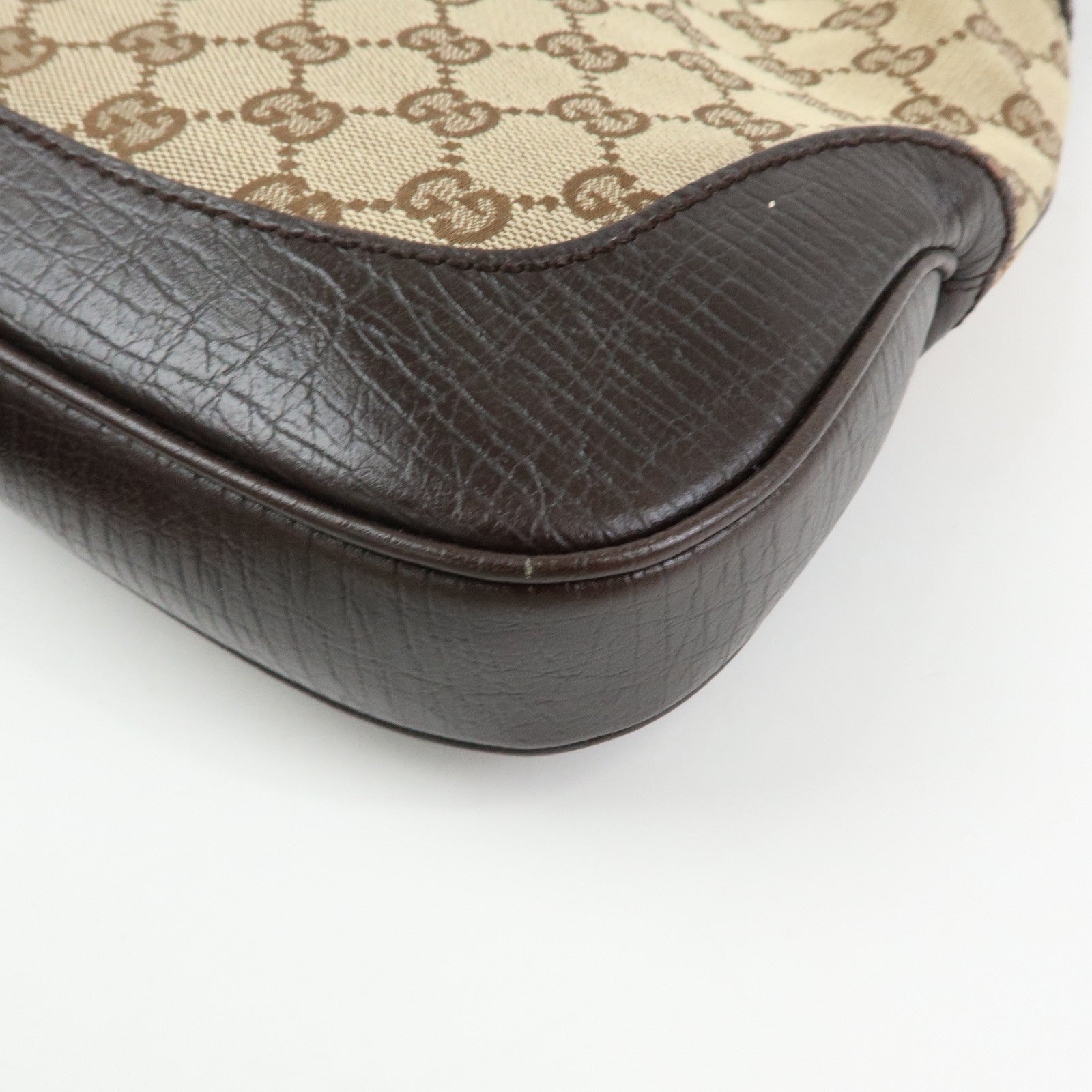 GUCCI Sherry Jackie GG Canvas Leather Shoulder Bag Hand Bag 00963