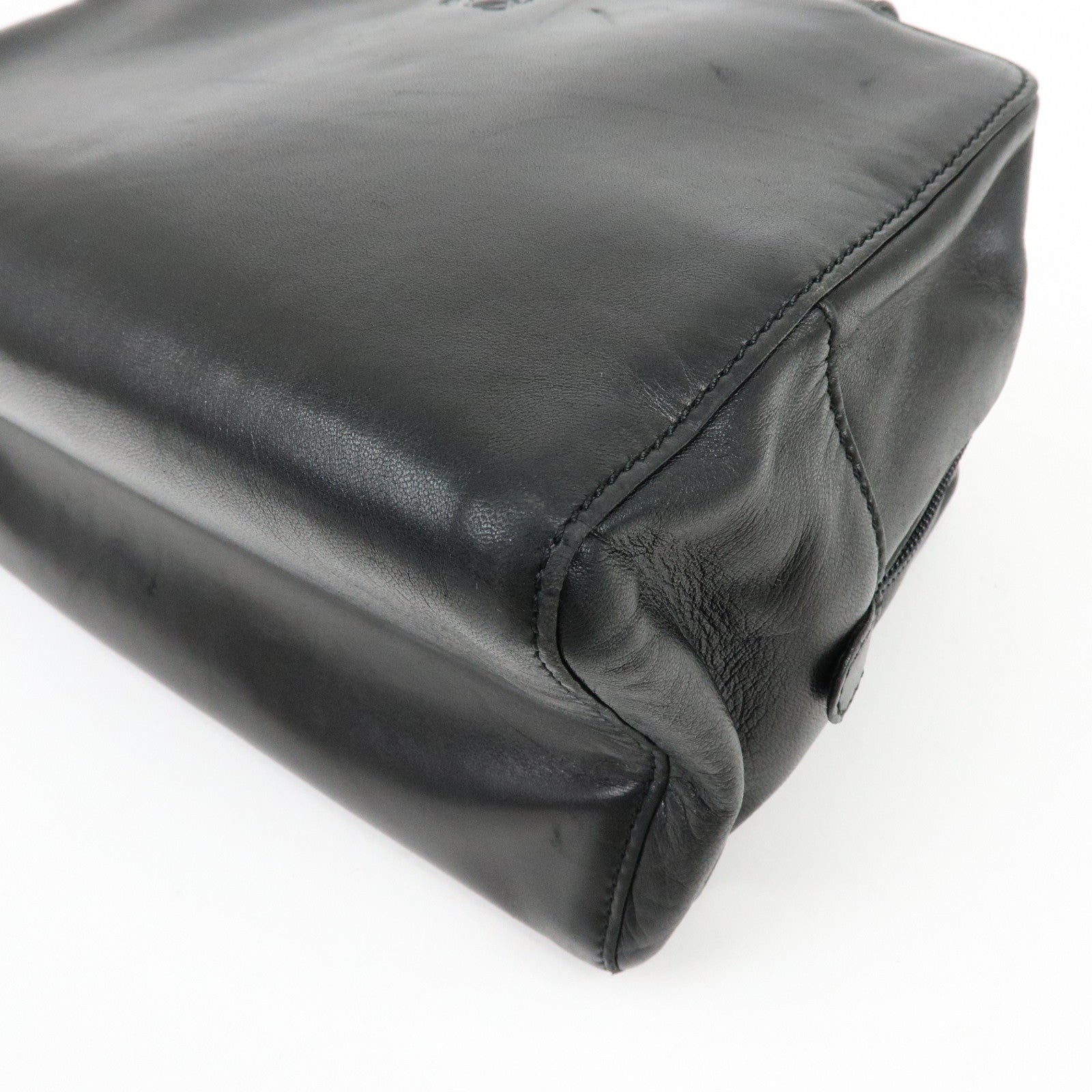LOEWE Anagram Nappa Leather Hand Bag Tote Bag Black