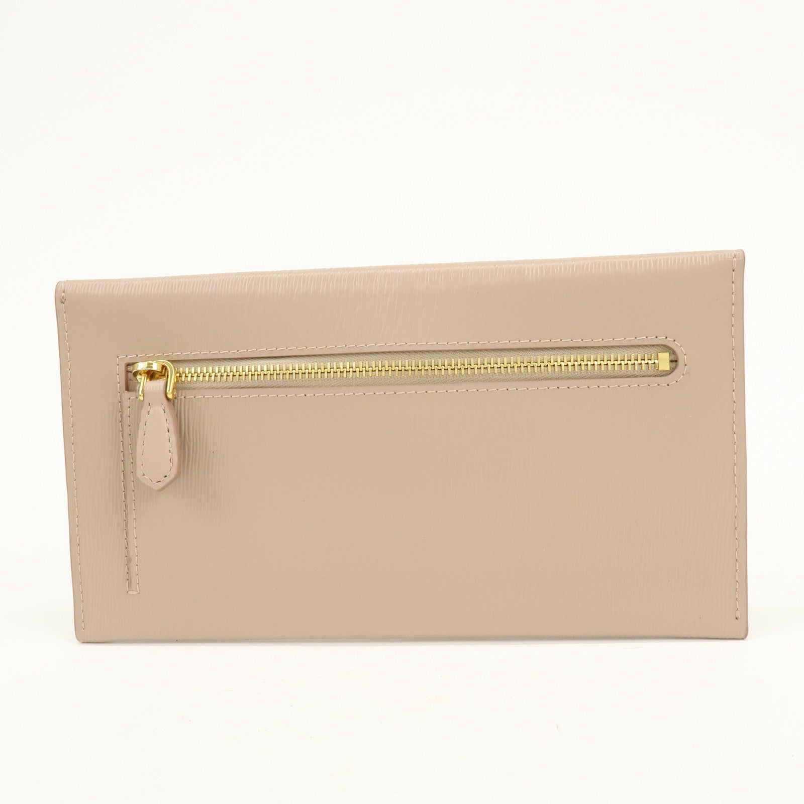 PRADA Envelope Vitello Move Leather Long Wallet Beige 1MF175