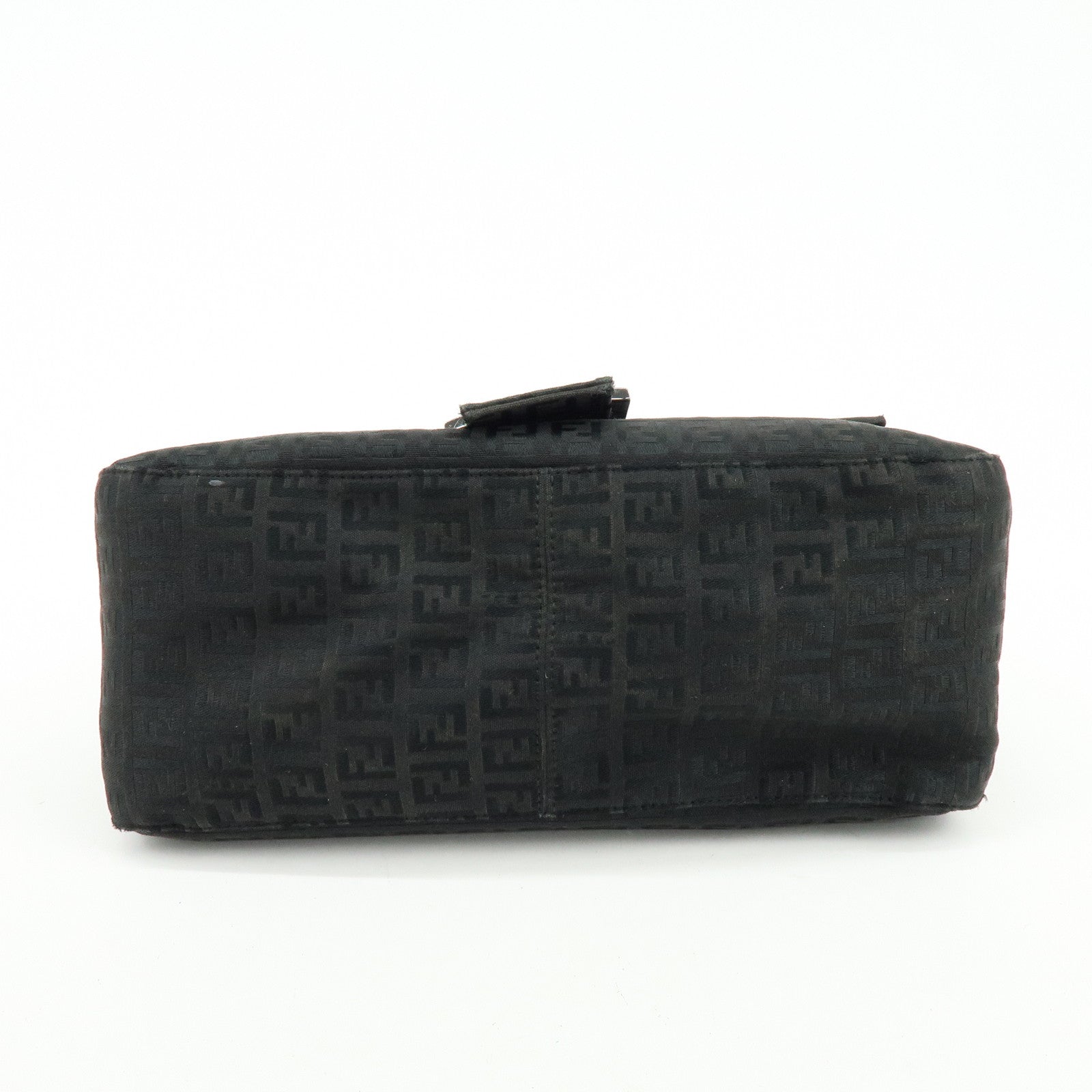 FENDI Zuccino Canvas Mamma Baguette Shoulder Bag Black 8BR001