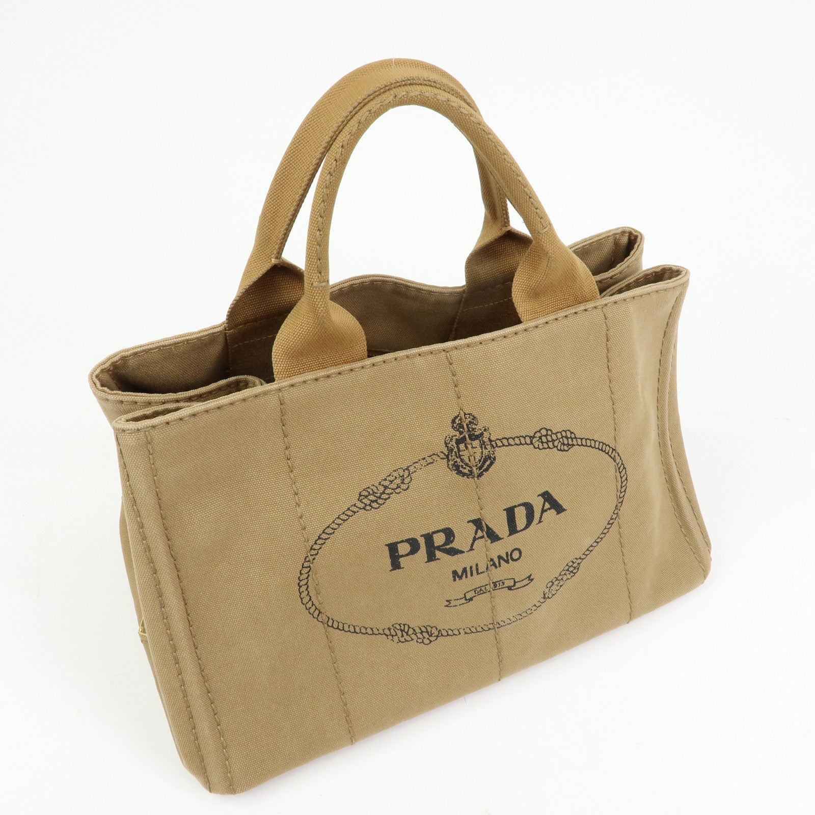 PRADA Triangle Logo CANAPA Canvas 2Way Bag Hand Bag Shoulder Bag