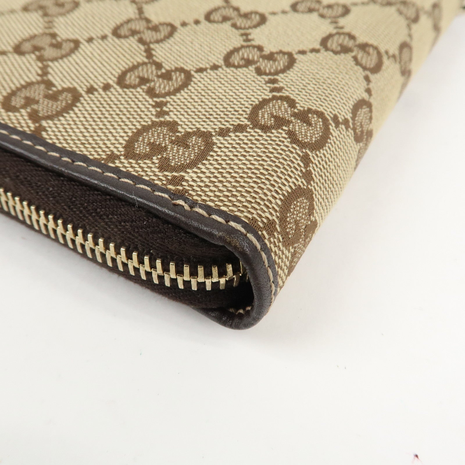 GUCCI GG Canvas Leather Planner Cover Brown Beige Gold HDW 233152 Used