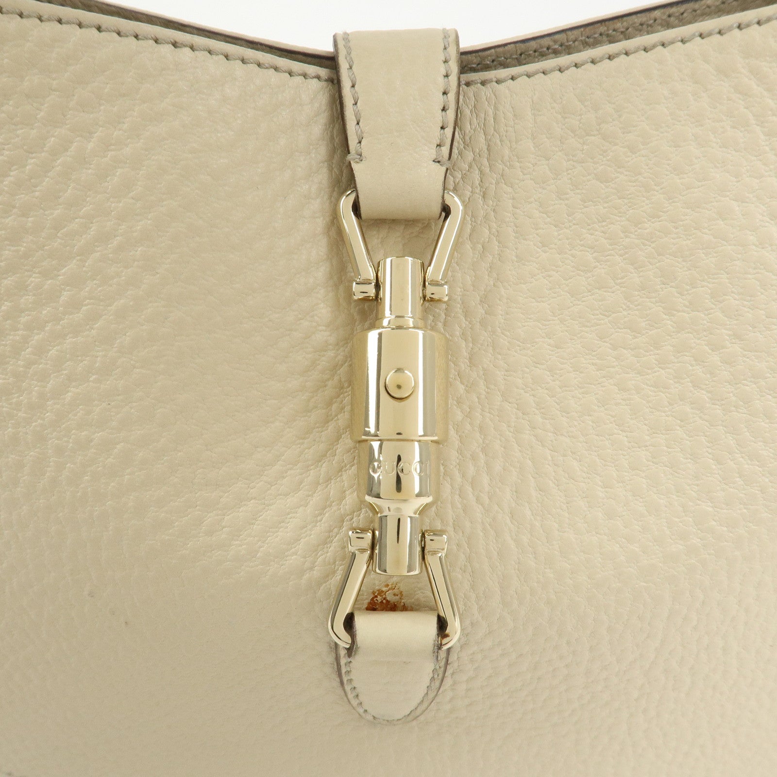 GUCCI New Jackie Leather Shoulder Bag Hand Bag Ivory 137335