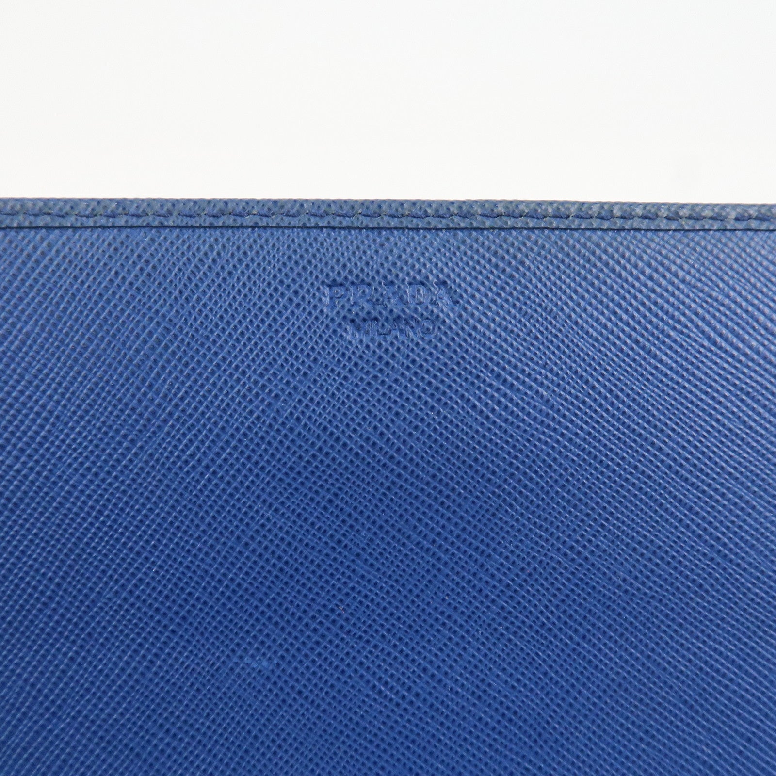PRADA Logo Saffiano Leather Chain Shoulder Wallet WOC Blue 1M1290