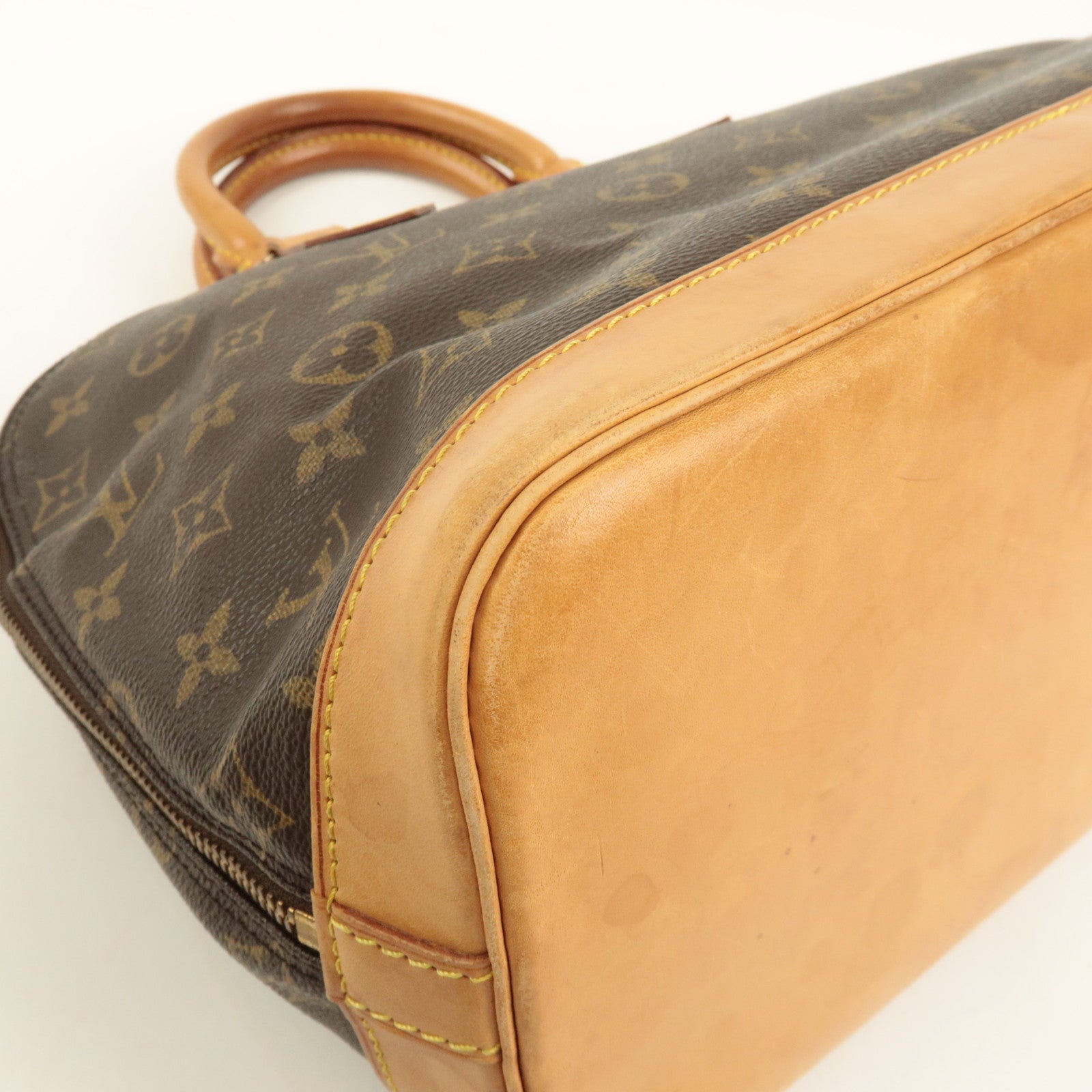 Louis Vuitton Monogram Alma Hand Bag Brown M51130 Used