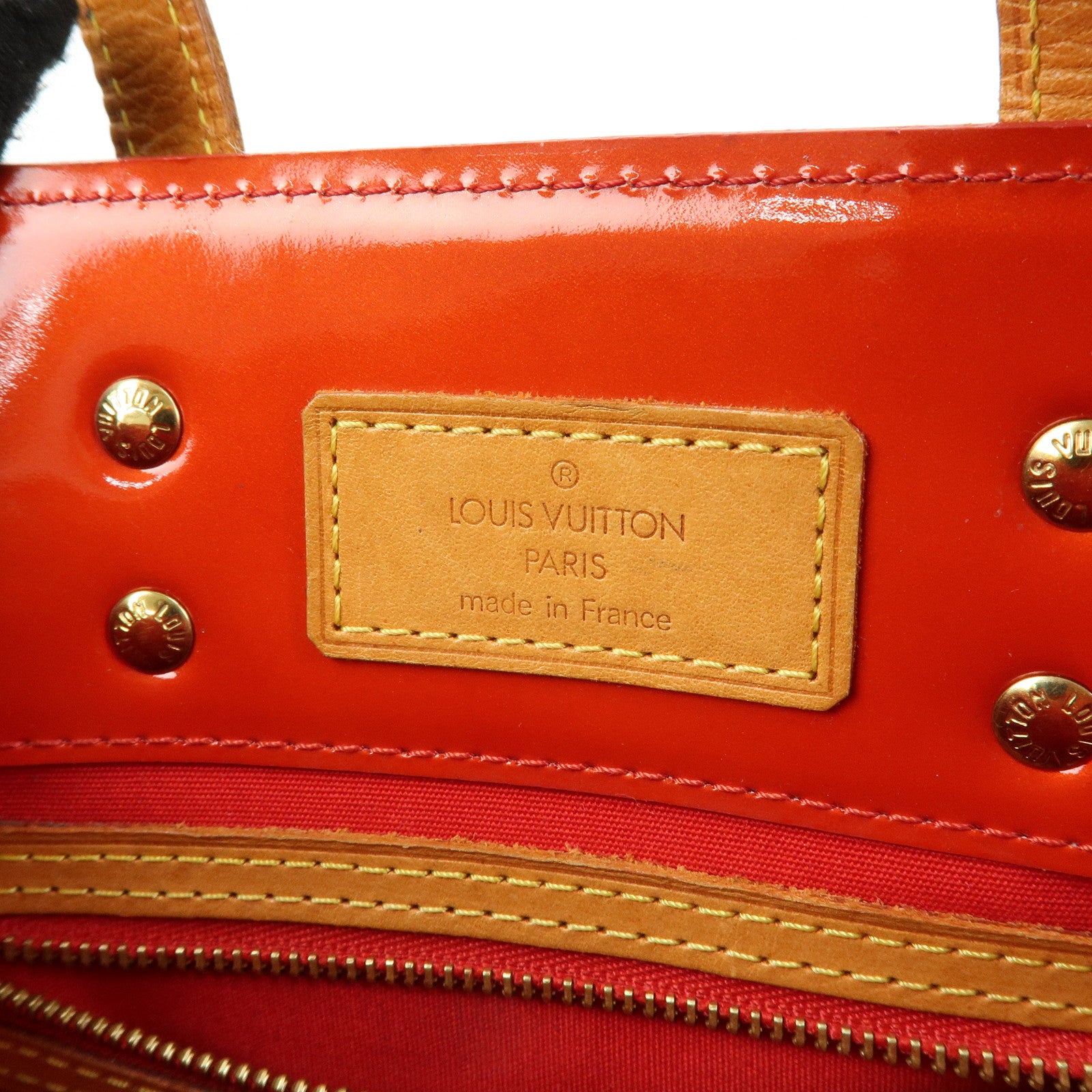 Louis Vuitton Monogram Vernis Lead PM Hand Bag Rouge M91088