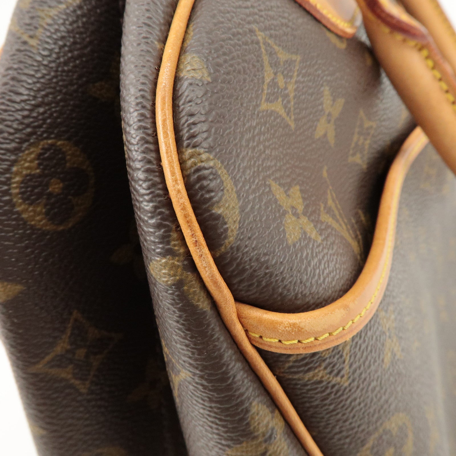 Louis Vuitton Monogram Deauville Hand Bag Brown M47270 Used