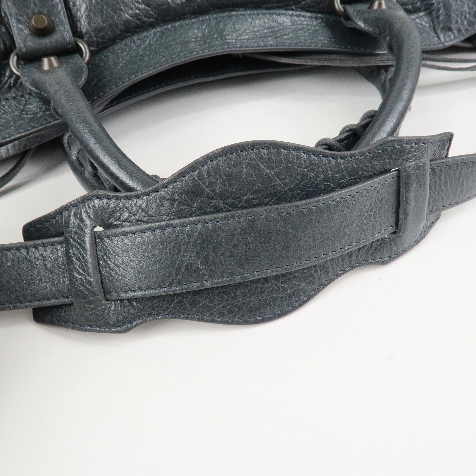 BALENCIAGA The City Leather 2Way Hand Bag Dark Gray 115748 Used