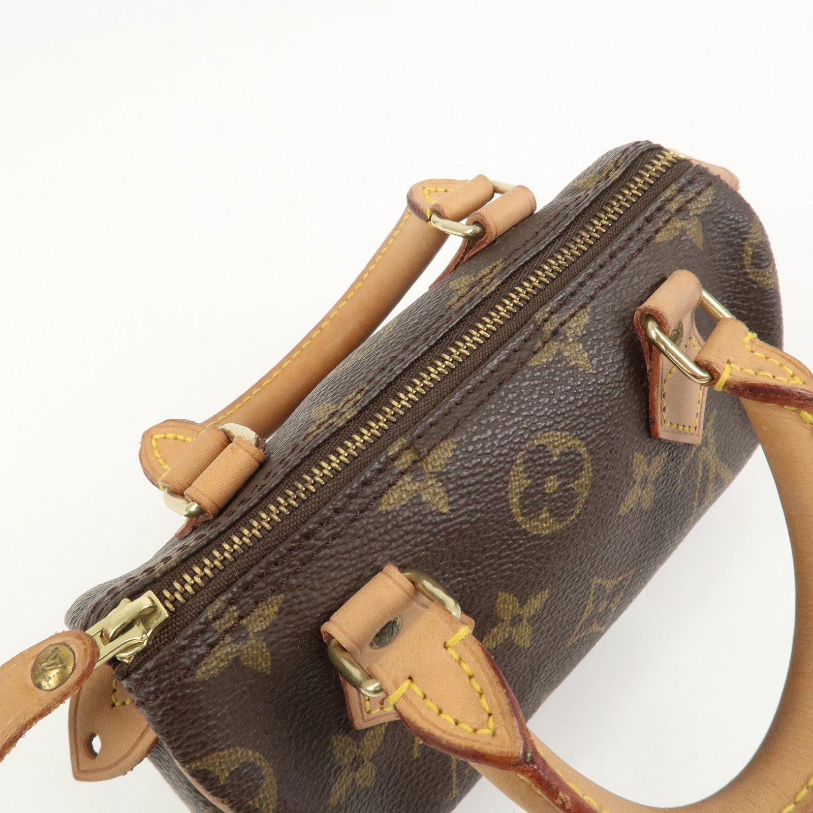 Louis Vuitton Monogram Mini Speedy Hand Bag Brown M41534