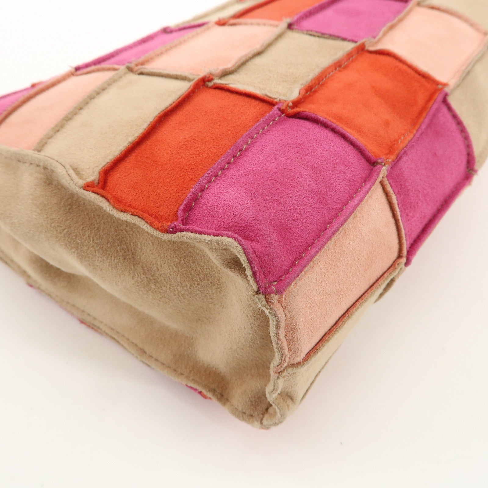 CHANEL 2.55 Suede Patchwork Chain Shoulder Bag Multicolor A14528