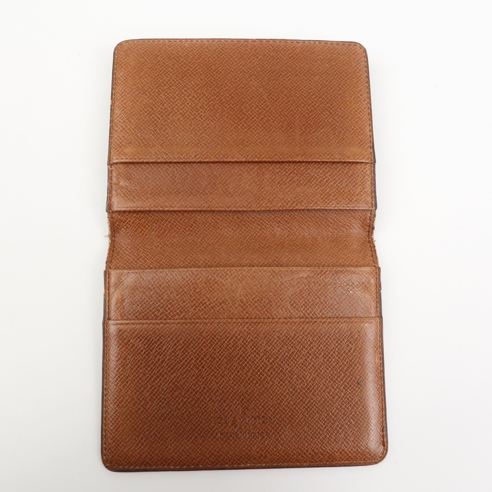Louis Vuitton Monogram Canvas Leather Card Case Card Holder Brown
