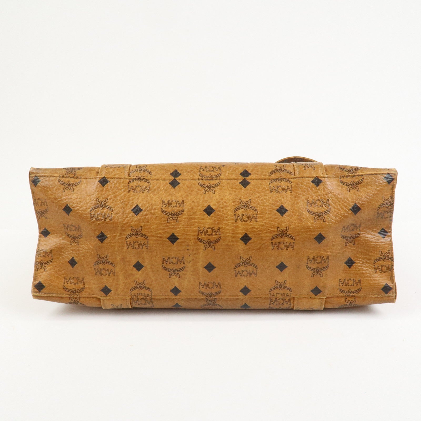 MCM Visetos Leather Tote Bag Shoulder Bag Hand Bag Brown