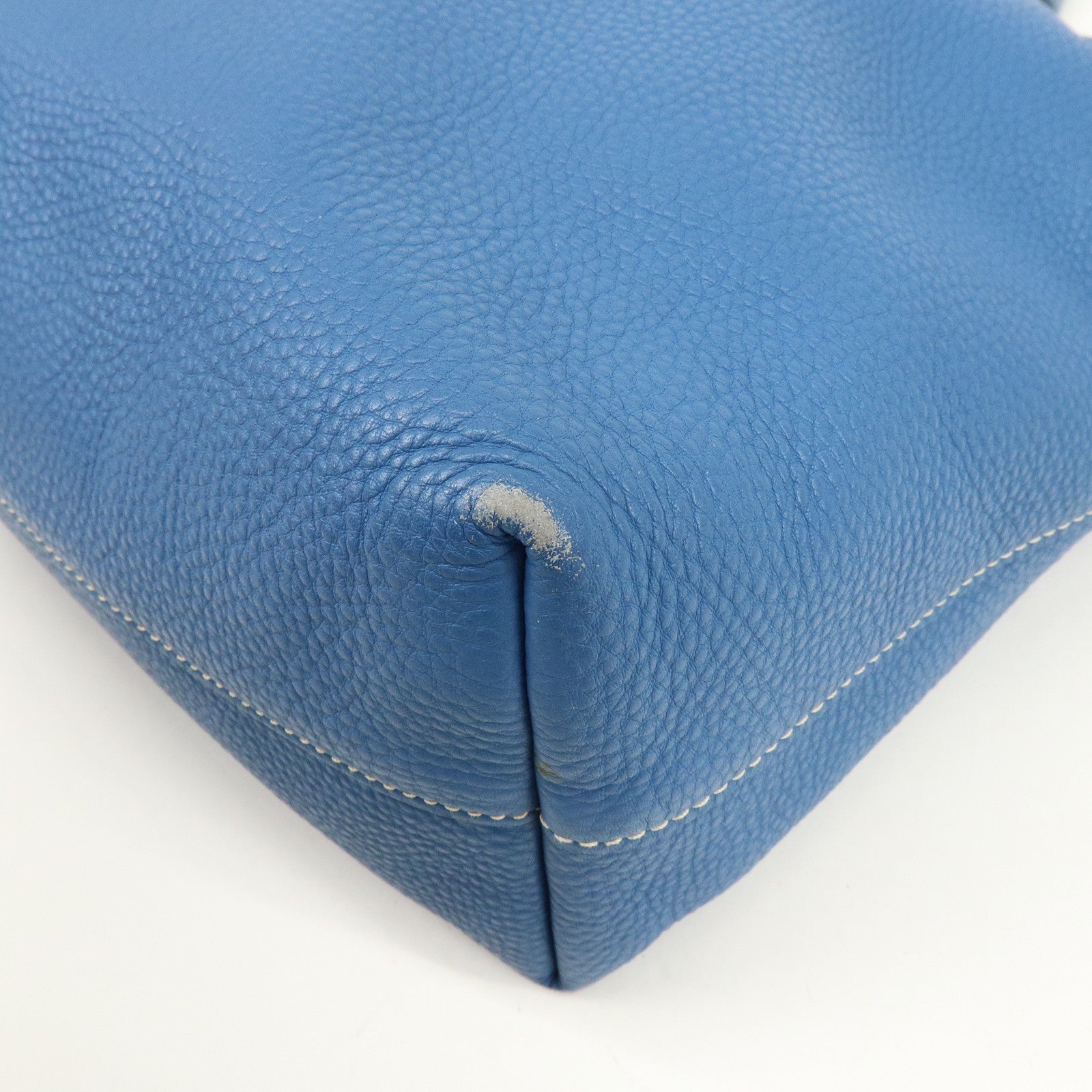 PRADA Leather 2Way Tote Bag Shoulder Bag Hand Bag Blue BN1713