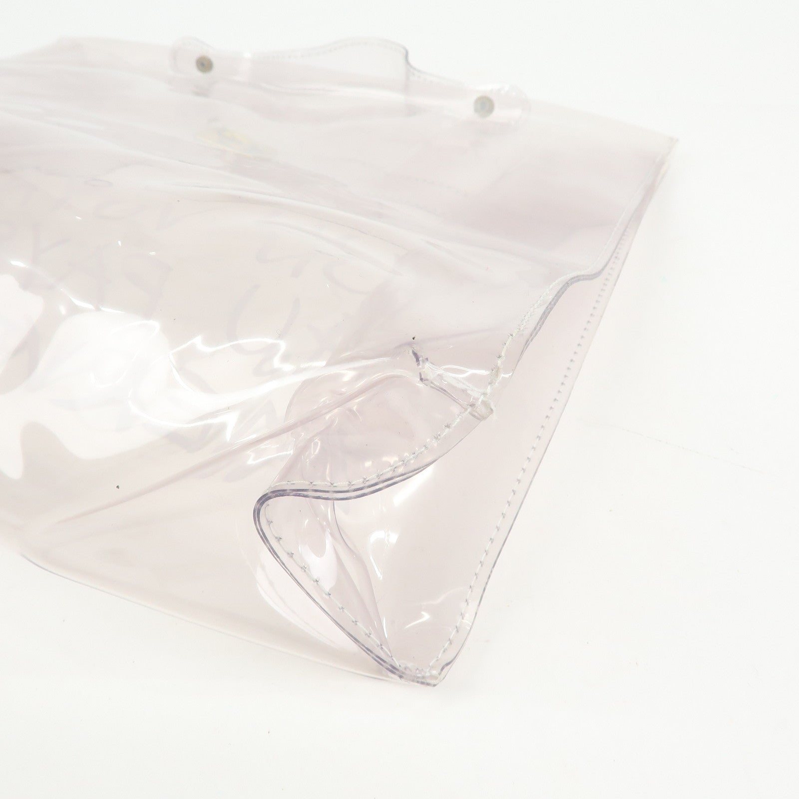 HERMES Vinyl Kelly Hand Bag Clear White