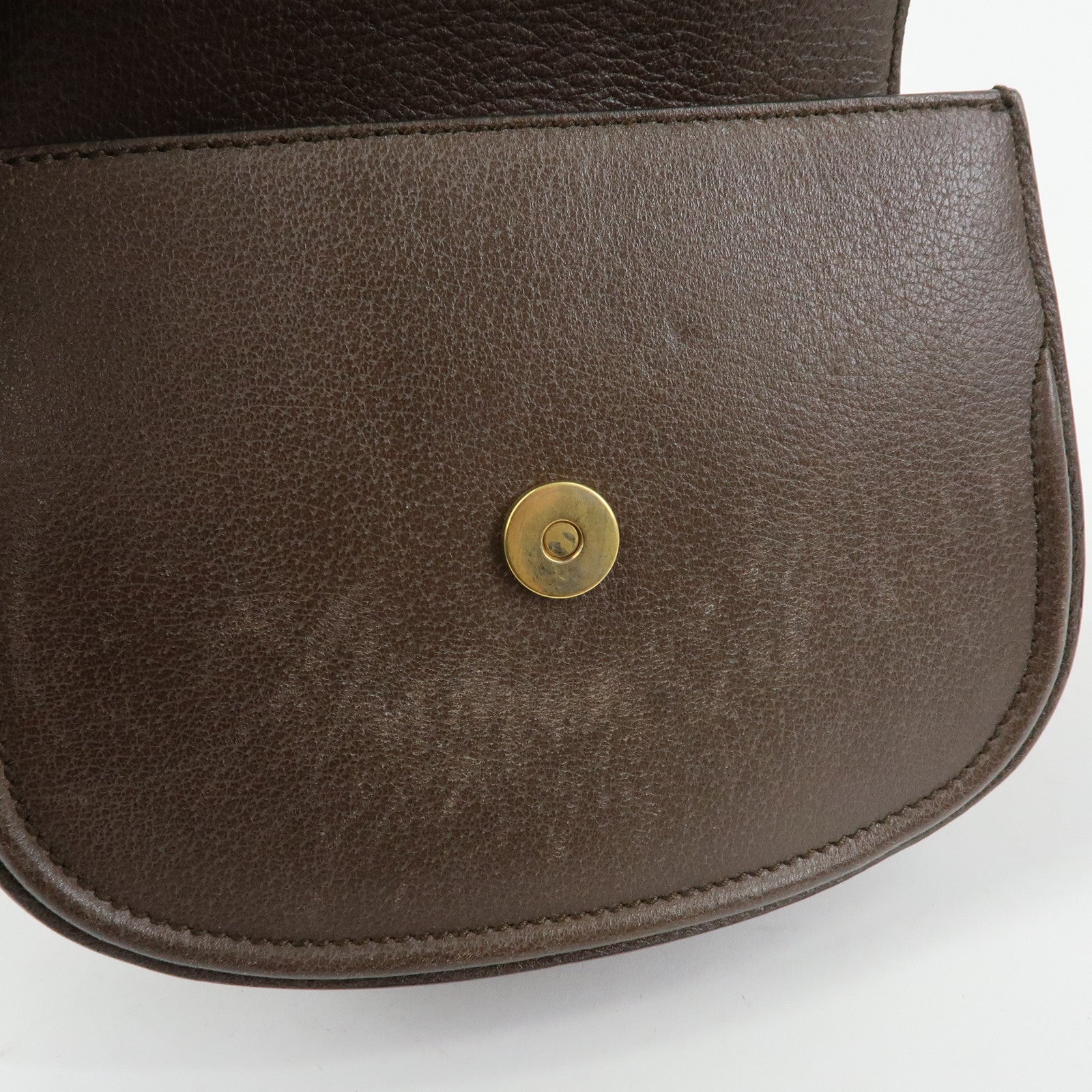 GUCCI Sherry Leather Shoulder Bag Totem Crystal Heart Brown 500756