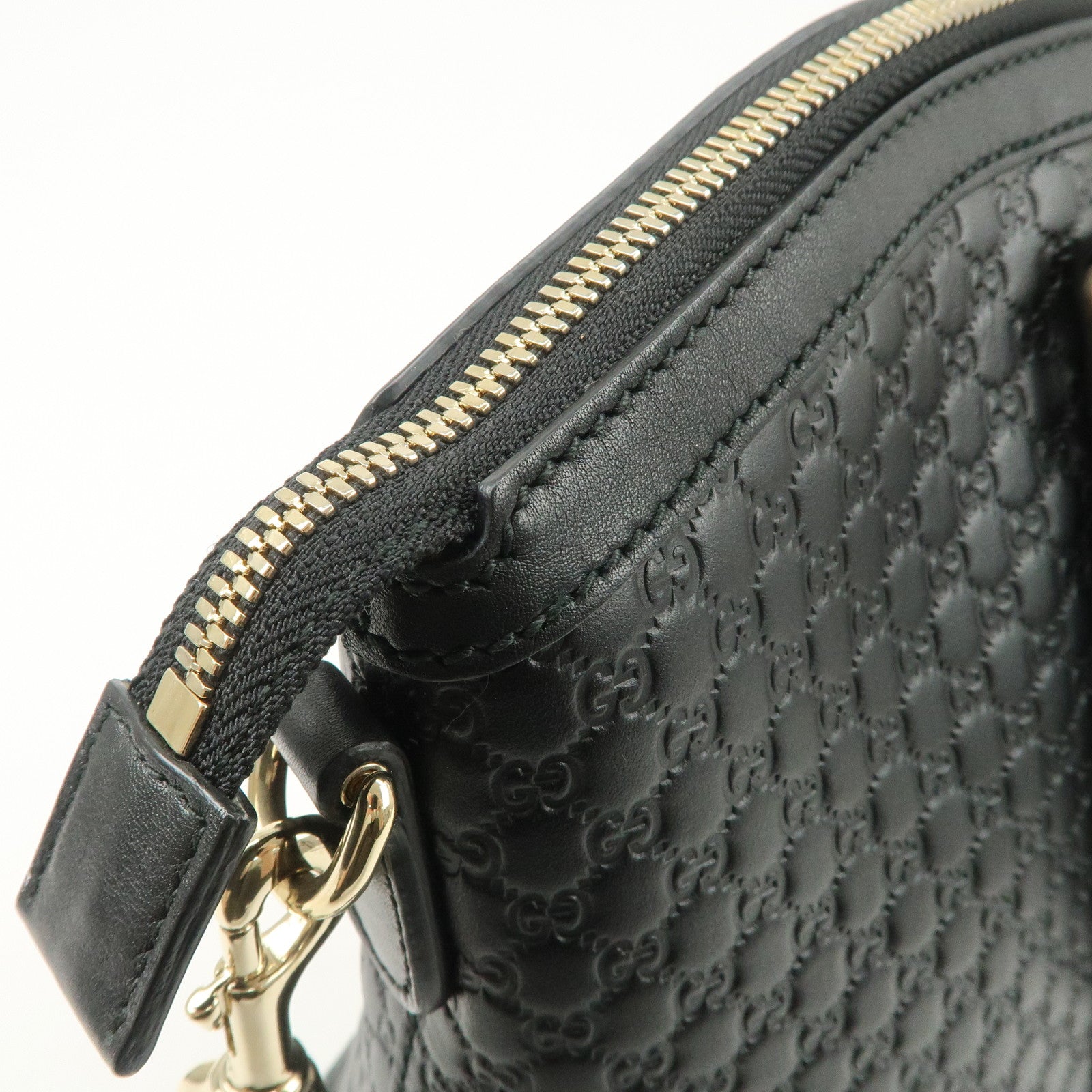 GUCCI Micro Guccissima Leather 2Way Bag Shoulder Bag Black 449658 Used