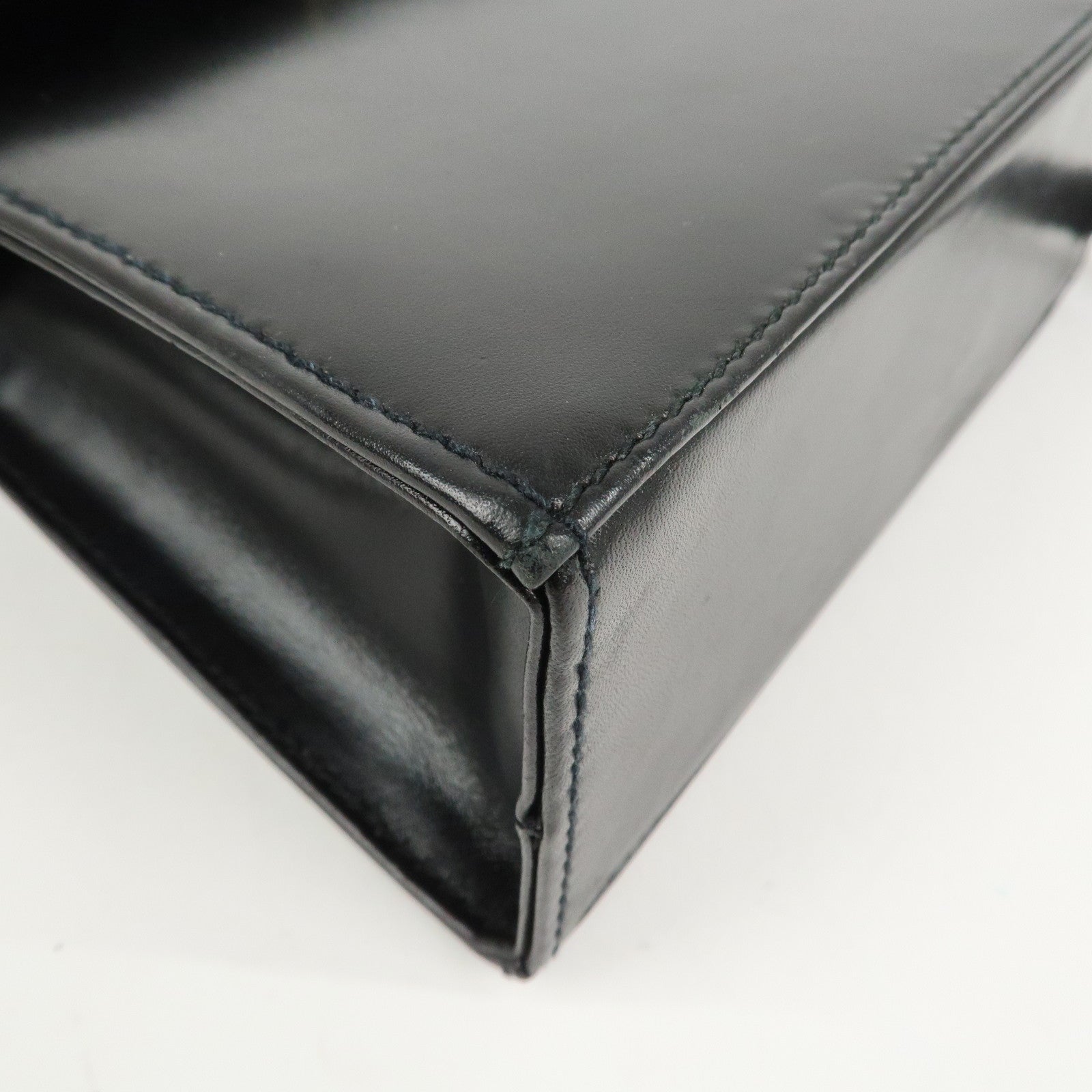 Ferragamo Varra Ribbon Leather 2Way Bag Shoulder Bag Hand Bag Black