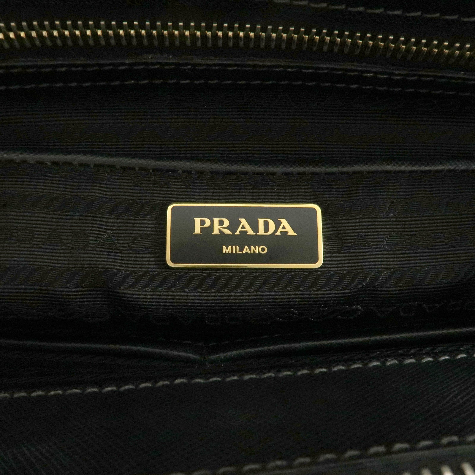 PRADA Galleria Triangle Logo Saffiano Leather 2Way Bag Black BN2274