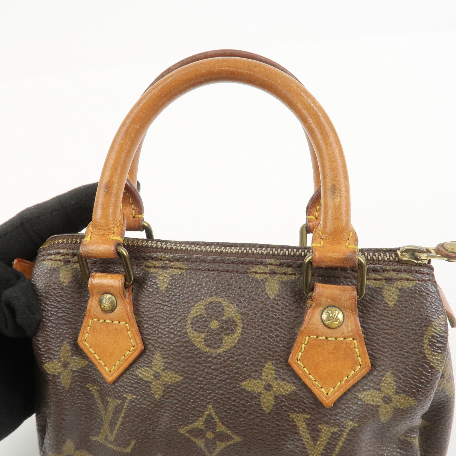 Louis Vuitton Monogram Mini Speedy Hand Bag Brown M41534