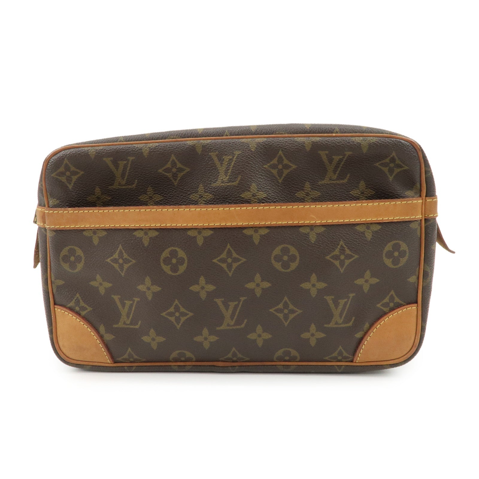 Louis Vuitton Monogram Compiegne 28 Pouch Clutch Bag Brown M51845