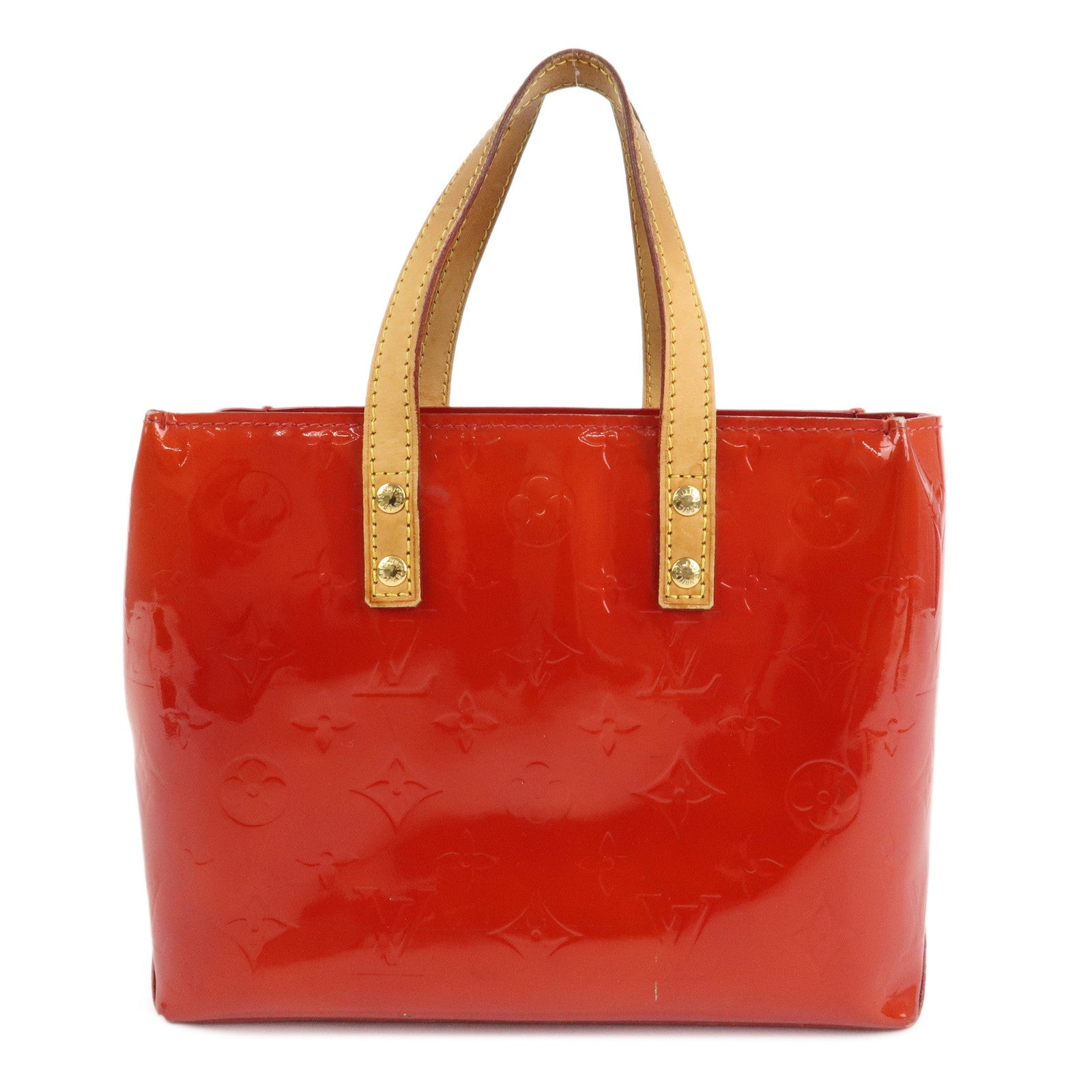 Louis Vuitton Monogram Vernis Lead PM Hand Bag Rouge M91088