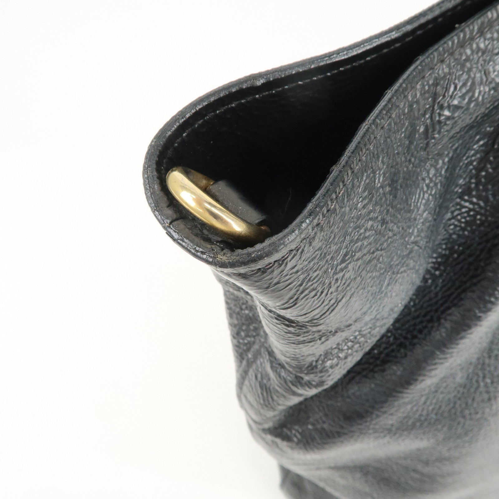 PRADA Logo Leather 2Way Tote Bag Shoulder Bag Black BN1713
