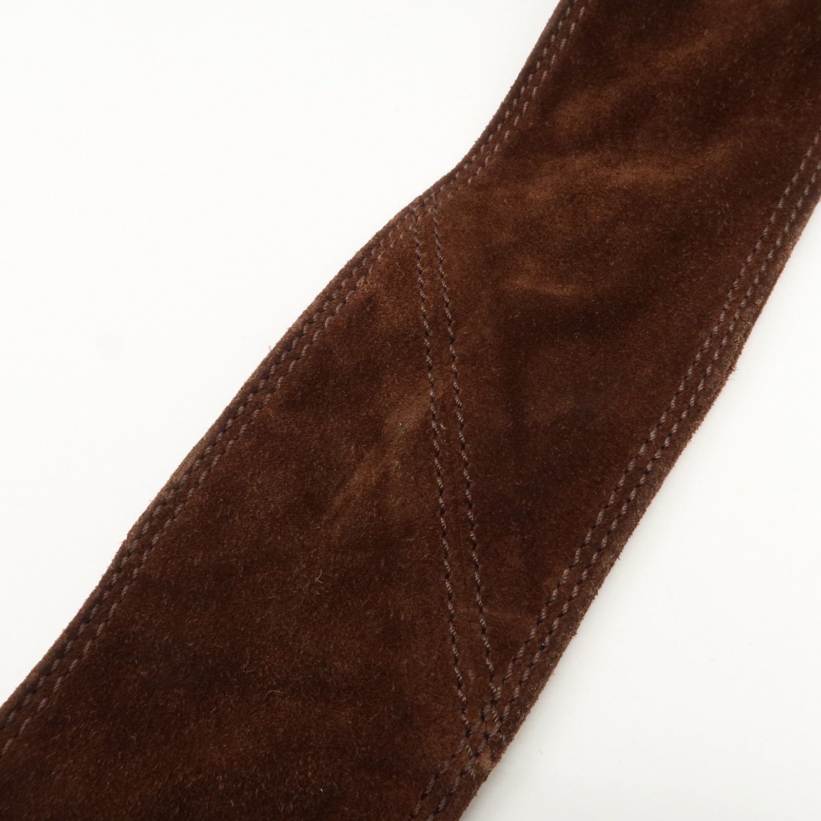 CHANEL Logo Suede Shoulder Bag Crossbody Bag Brown Used