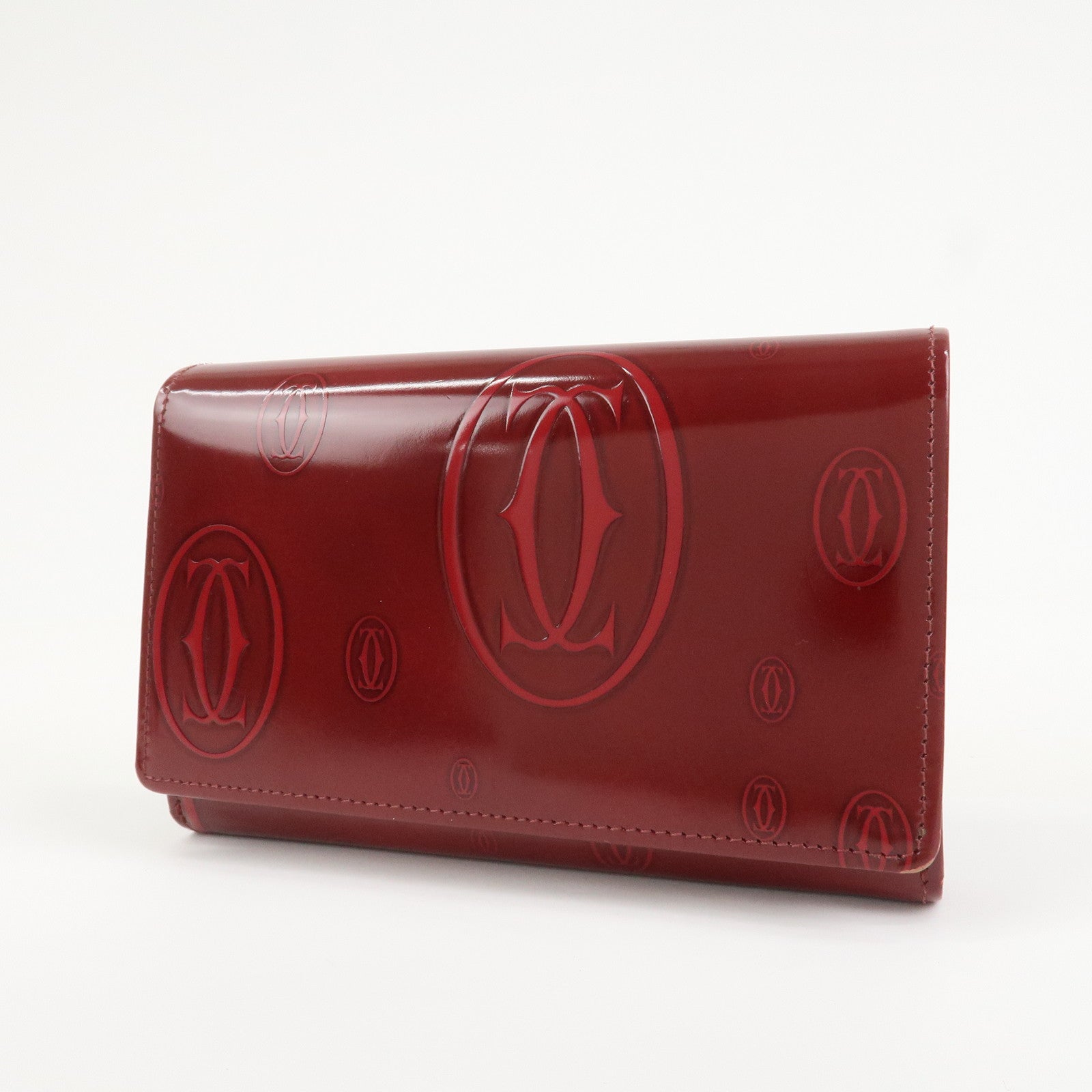 Cartier Happy Birthday Leather Compact Wallet Bordeaux