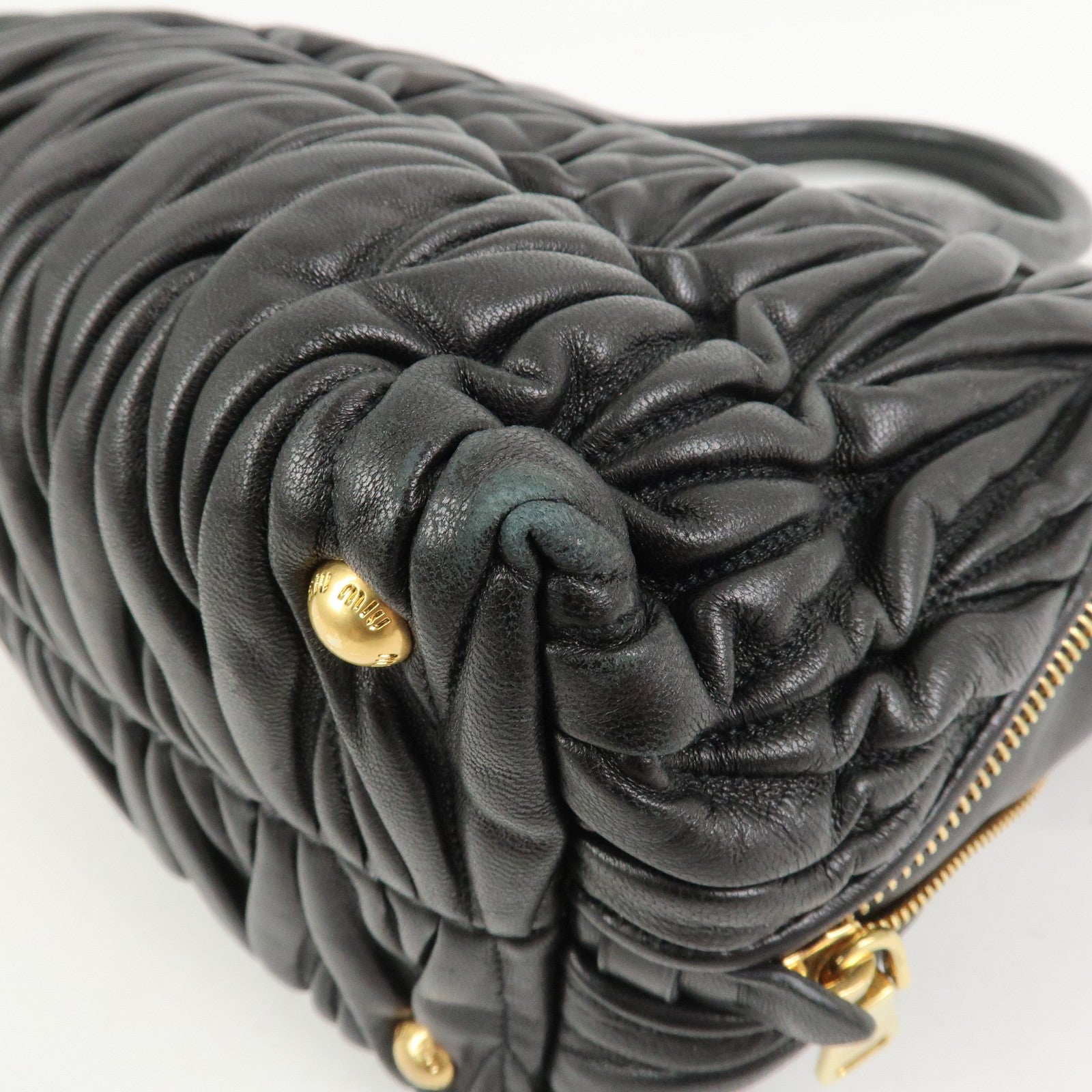 MIU MIU Matelasse Leather 2Way Bag Hand Bag Shoulder Bag 5BA003