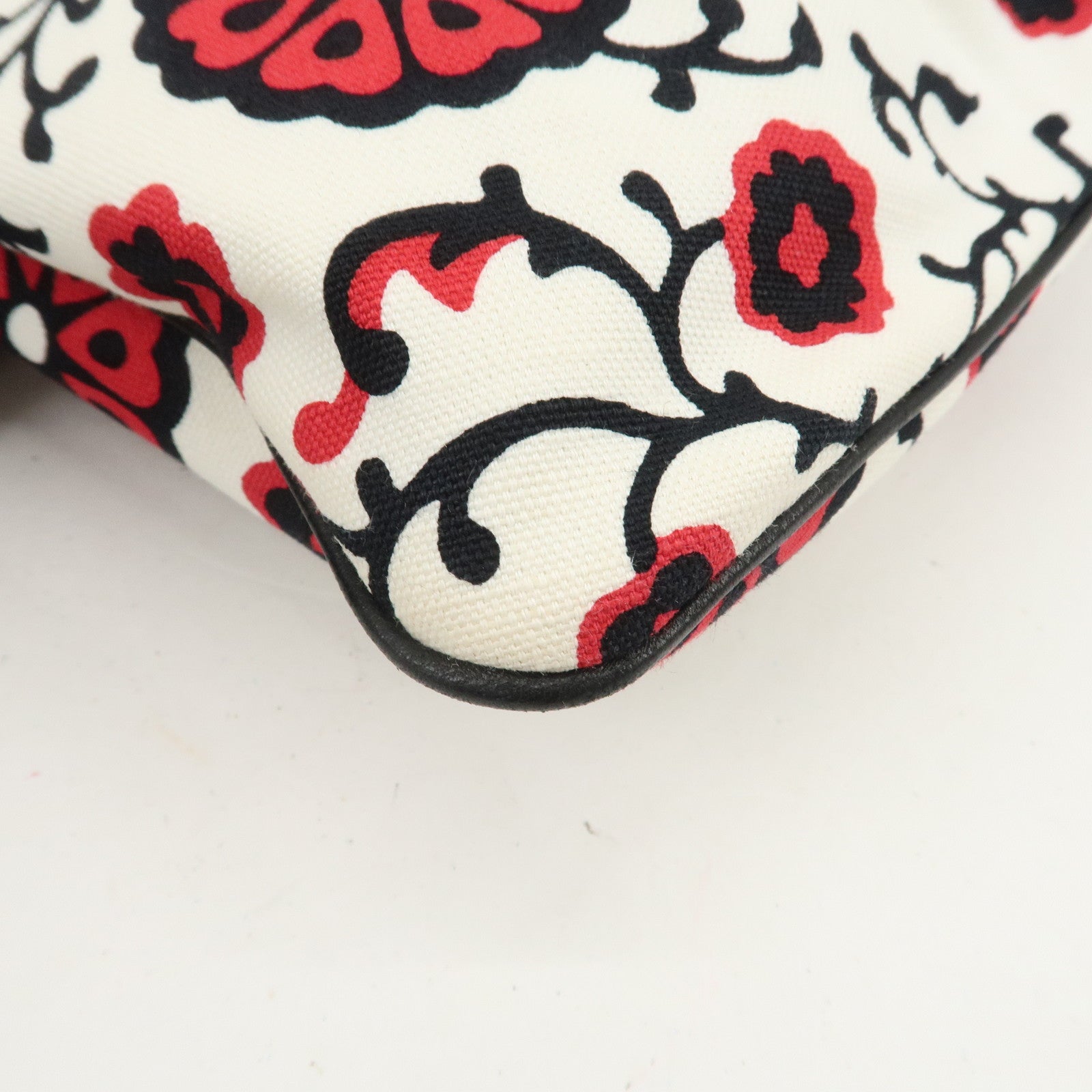 MIU MIU Flower Print 2Way Hand Bag Japan Limited White Black Red