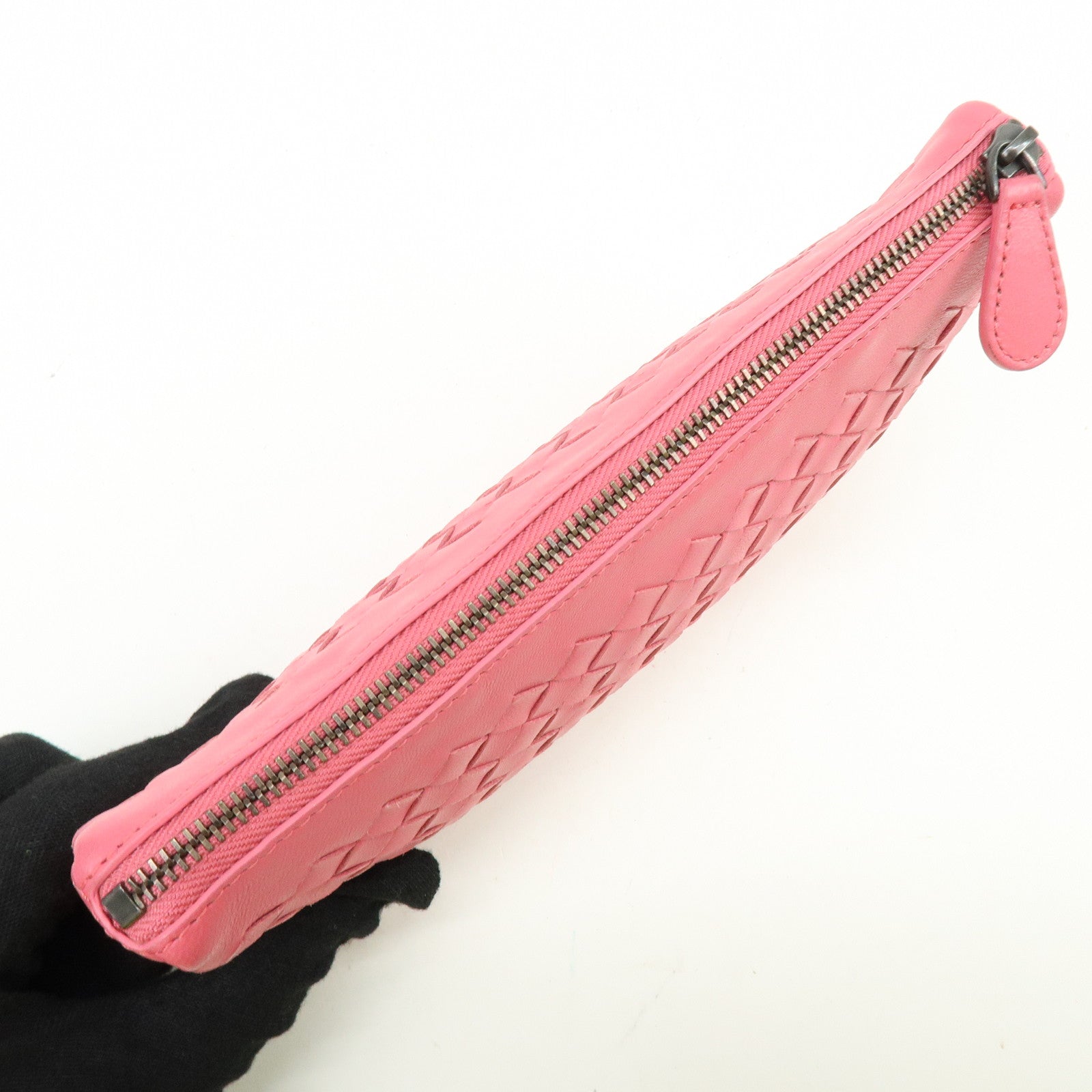 BOTTEGA VENETA Intrecciato Leather Pouch Cosmetic Pouch Pink 233810