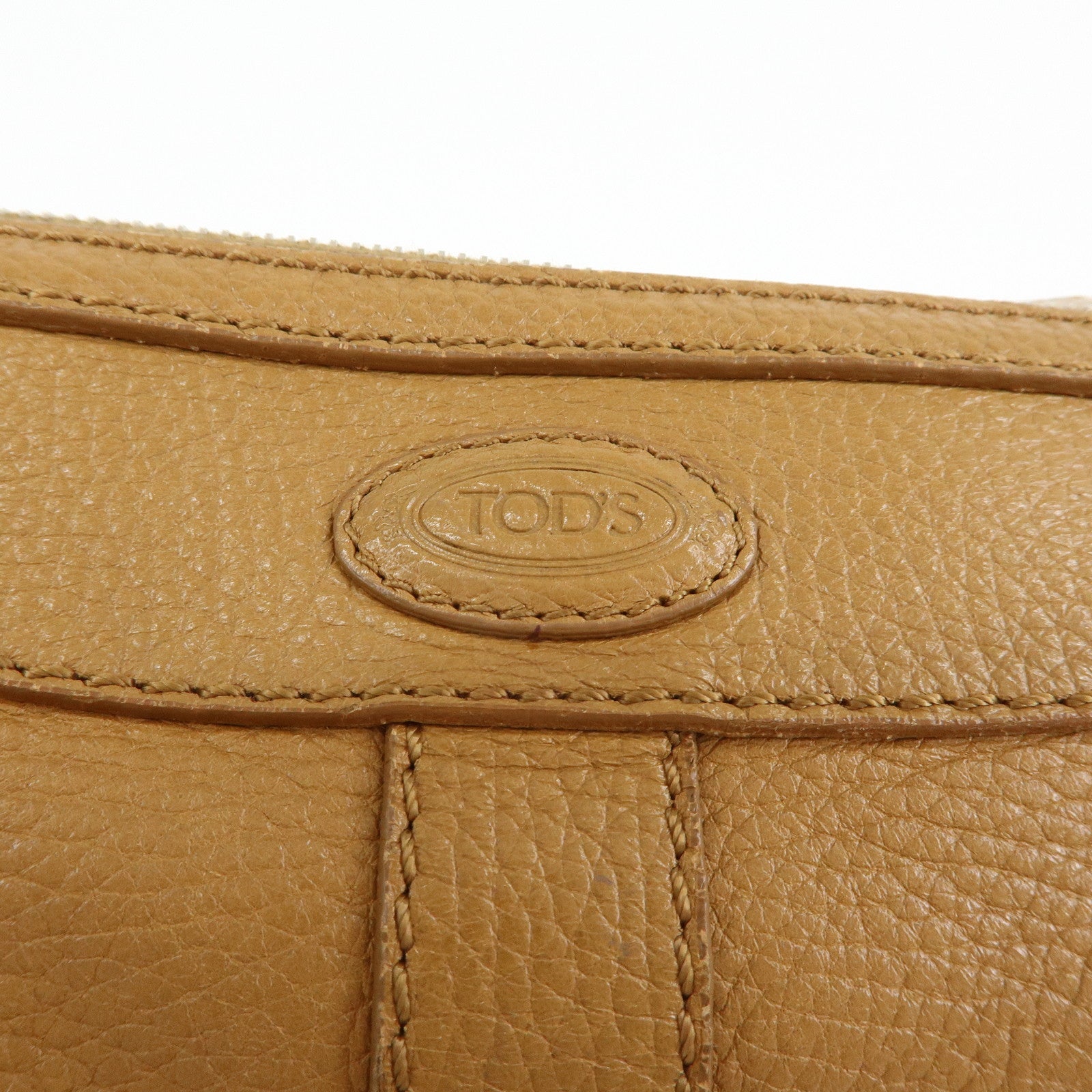 TOD'S Miky Leather Shoulder Bag Crossbody Bag Camel Light Brown