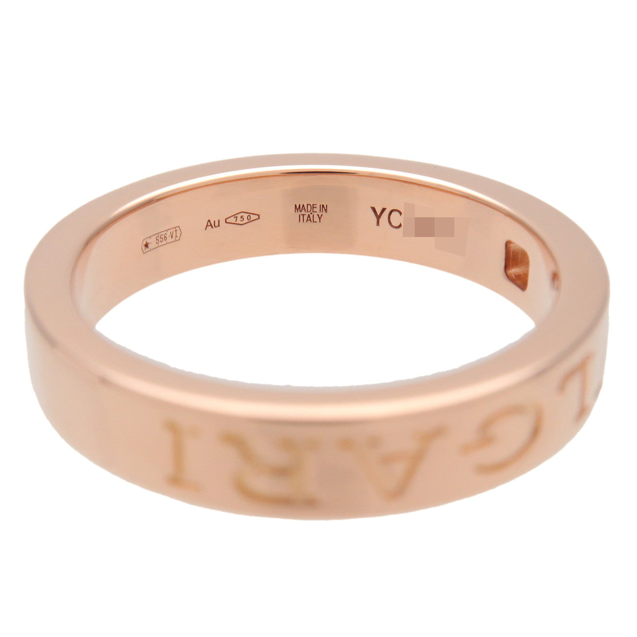 BVLGARI Double Logo 1P Daimond Ring K18 750PG Rose Gold US6.5